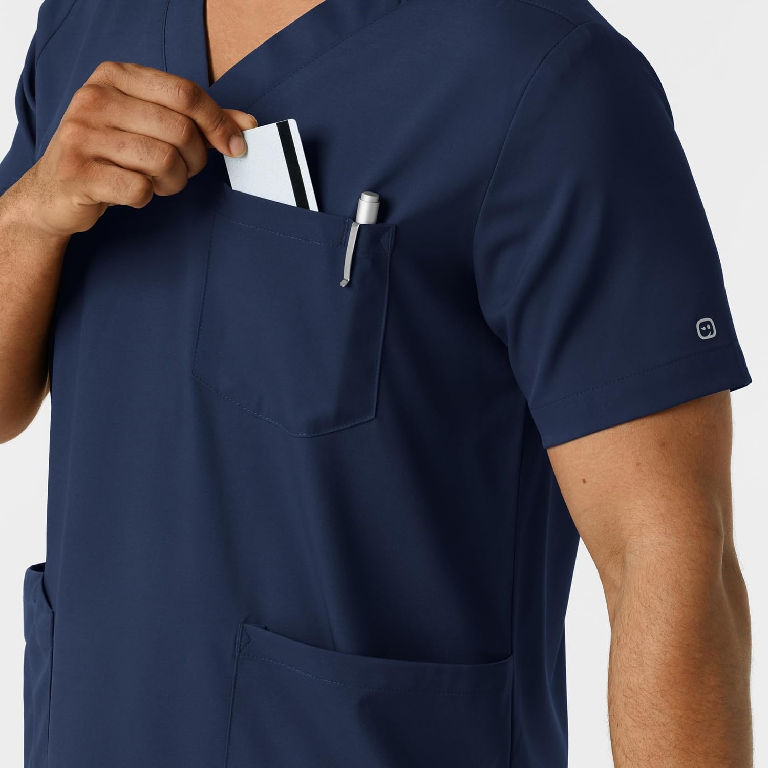 image:imageWink Boundless Mens Multi Pocket VNeck Scrub TopNavy
