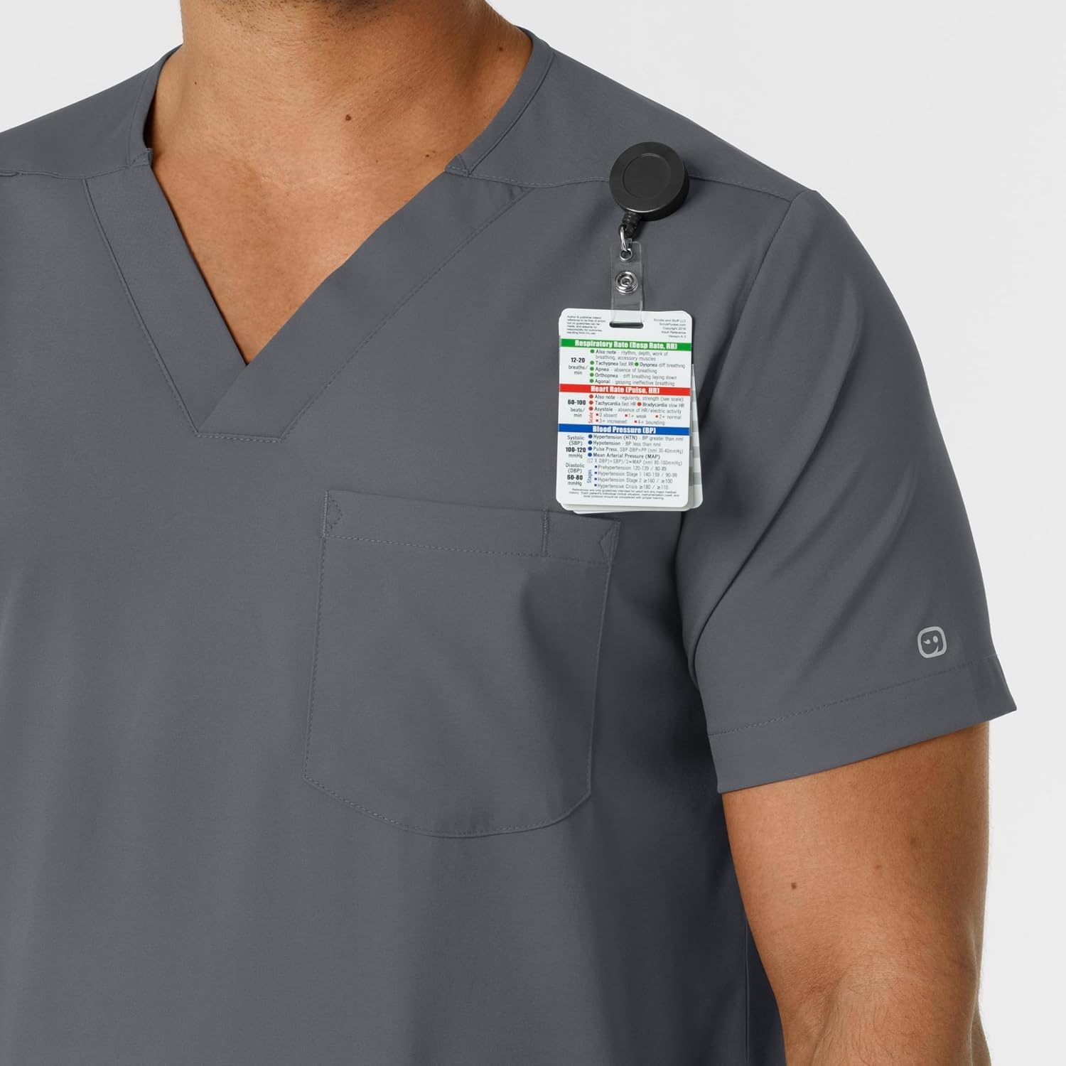 image:imageWink Boundless Mens Multi Pocket VNeck Scrub TopPewter