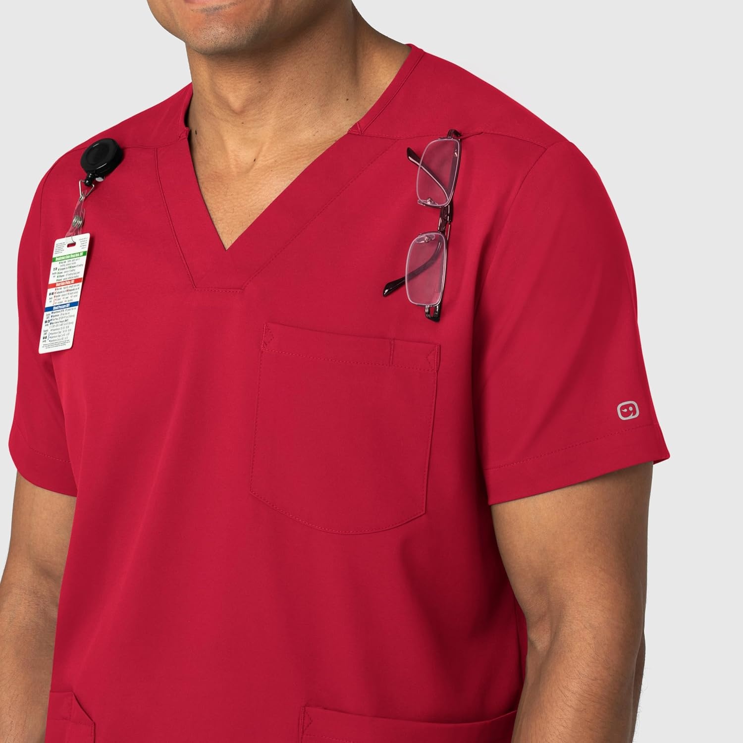 image:imageWink Boundless Mens Multi Pocket VNeck Scrub TopRed