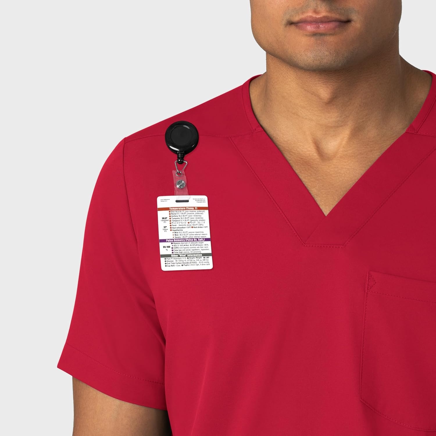 image:imageWink Boundless Mens Multi Pocket VNeck Scrub TopRed
