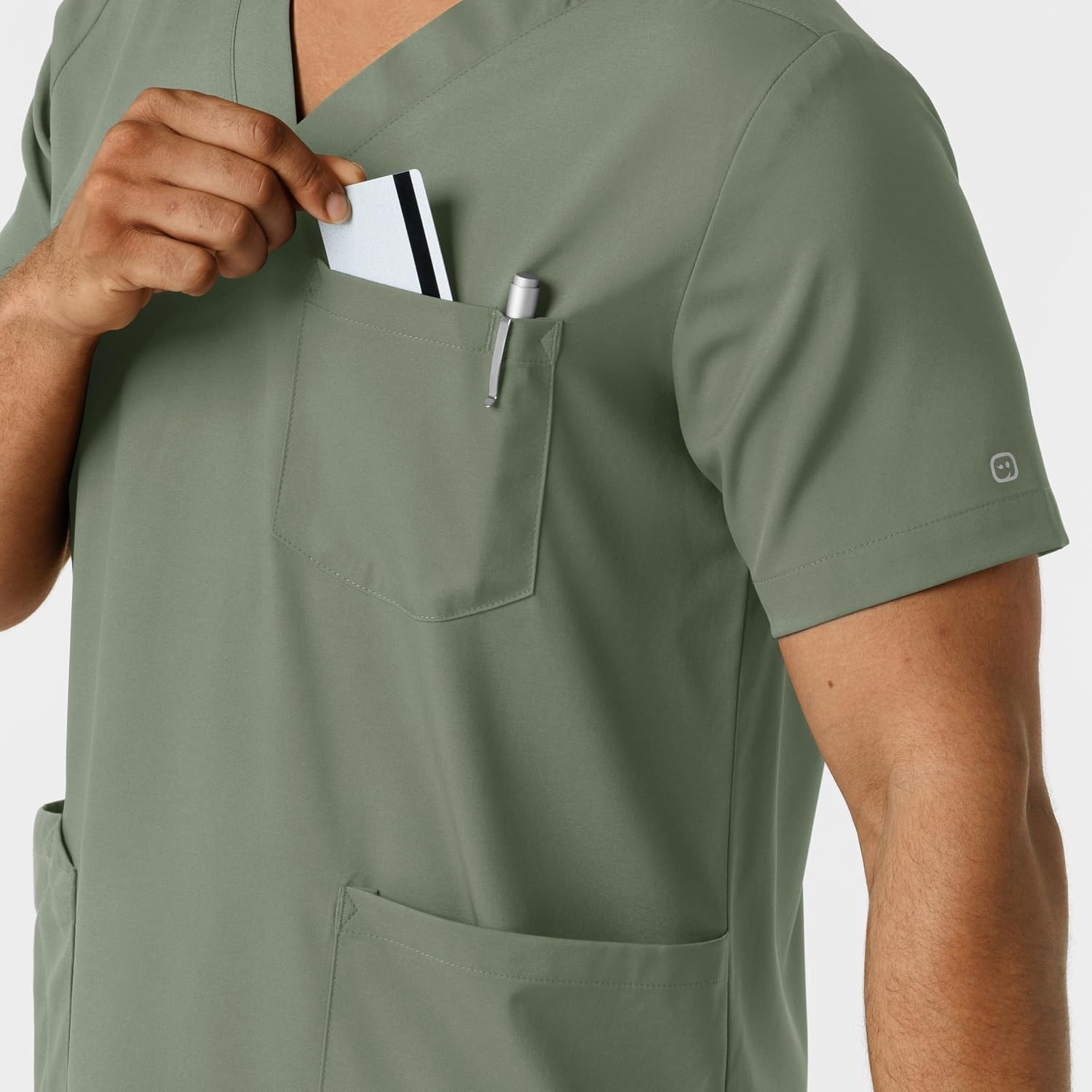 image:imageWink Boundless Mens Multi Pocket VNeck Scrub TopSage