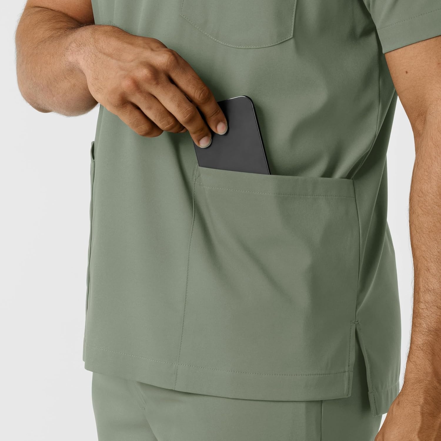 image:imageWink Boundless Mens Multi Pocket VNeck Scrub TopSage