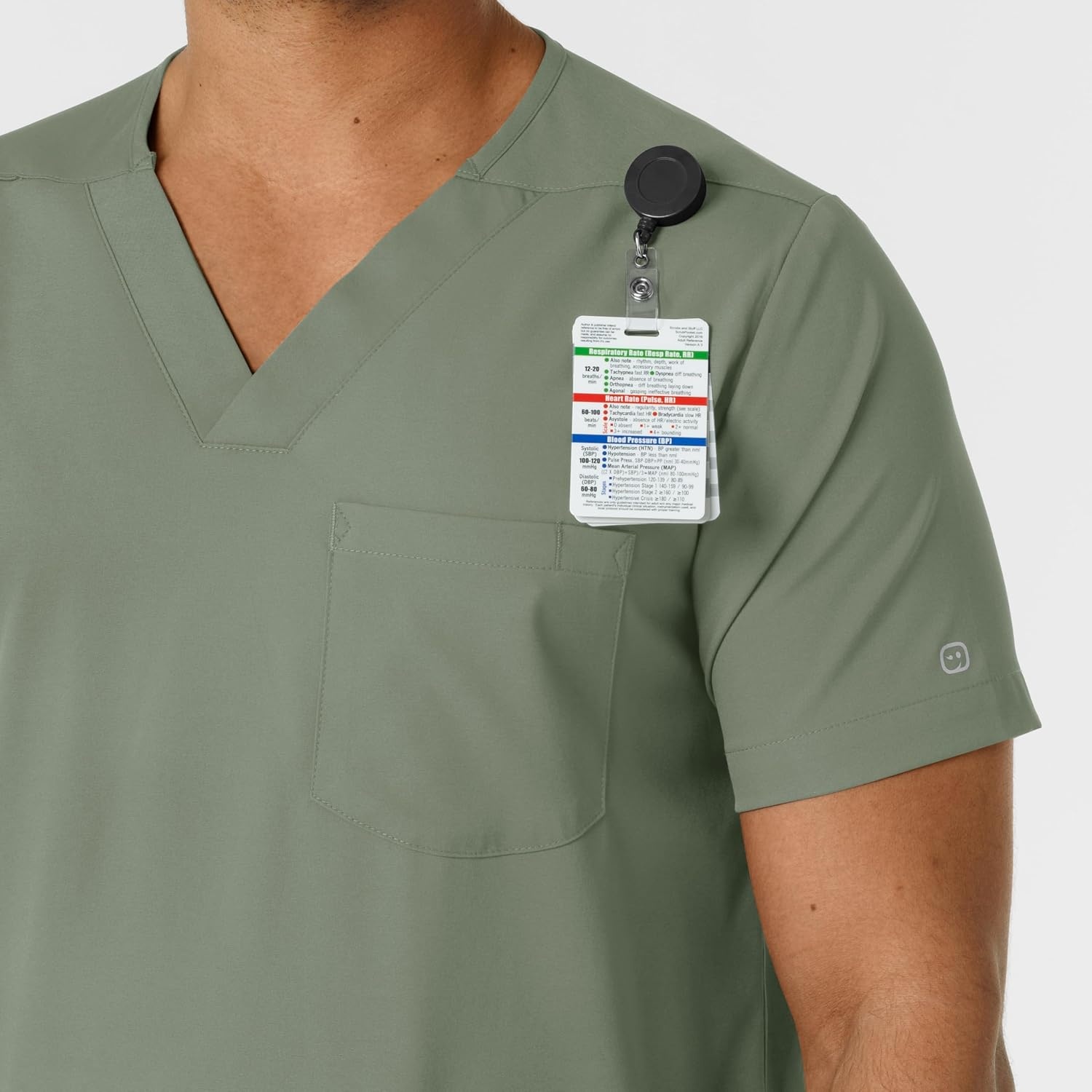 image:imageWink Boundless Mens Multi Pocket VNeck Scrub TopSage
