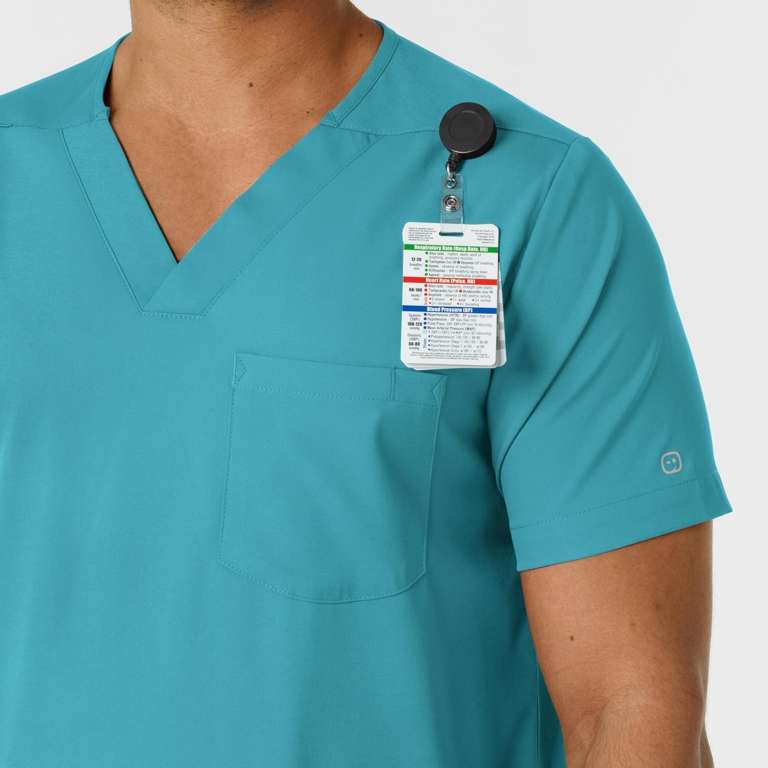 image:imageWink Boundless Mens Multi Pocket VNeck Scrub TopTeal