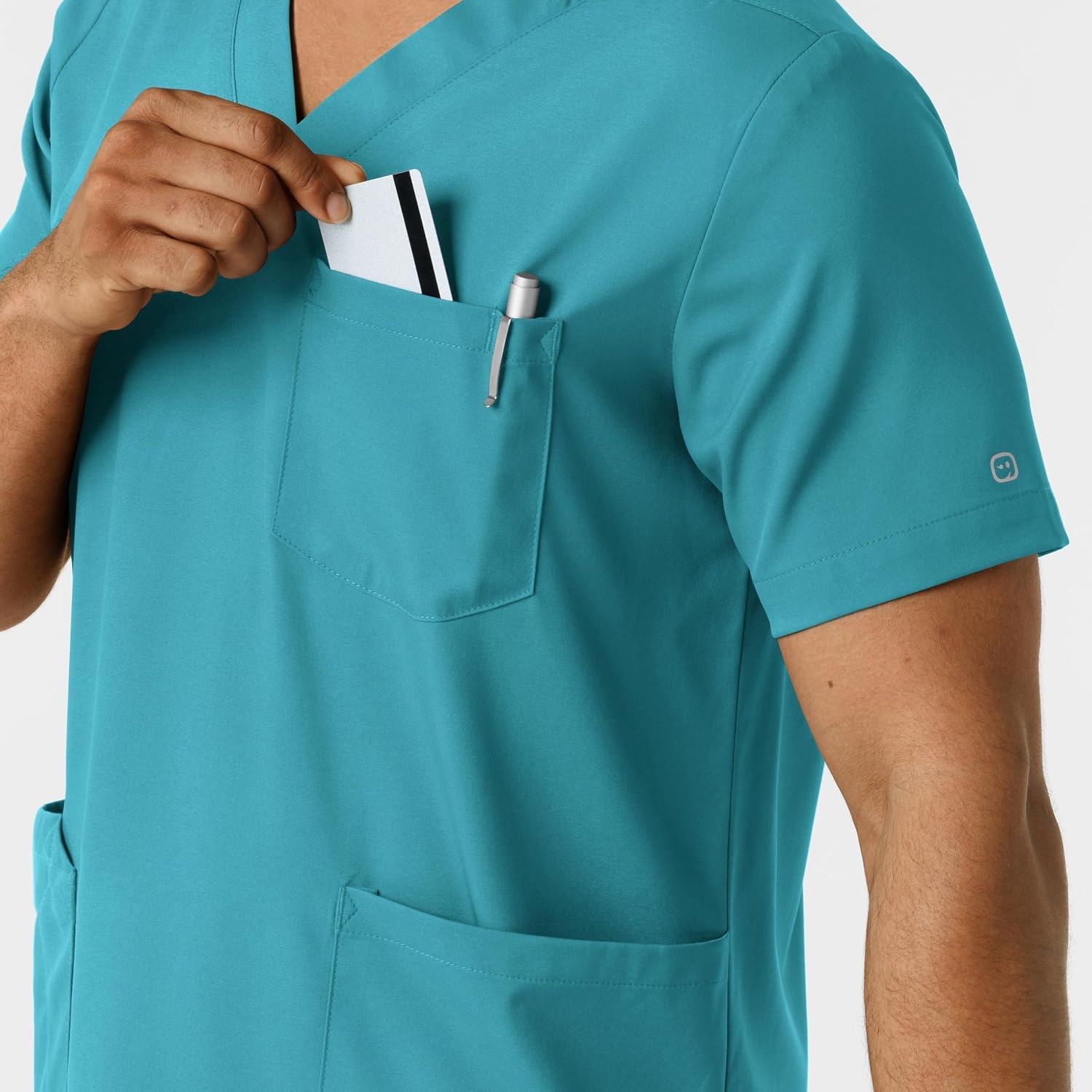 image:imageWink Boundless Mens Multi Pocket VNeck Scrub TopTeal
