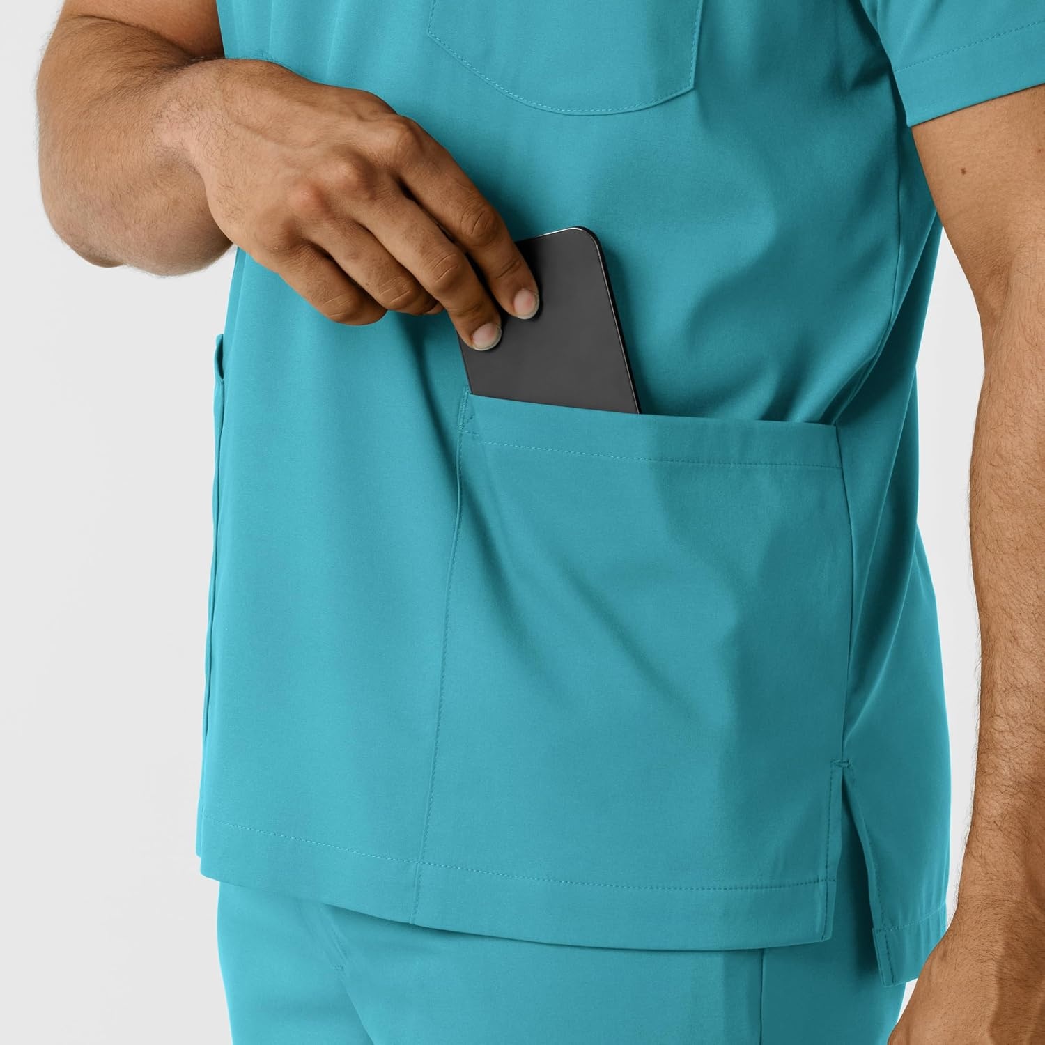 image:imageWink Boundless Mens Multi Pocket VNeck Scrub TopTeal