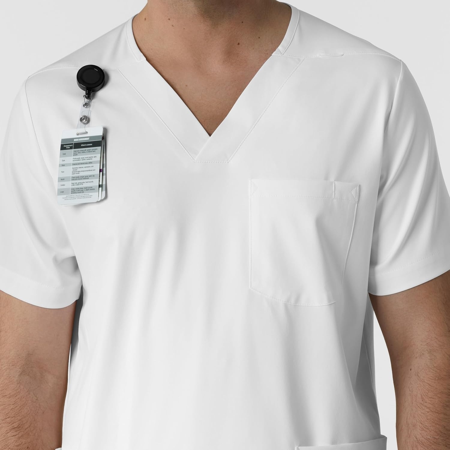 image:imageWink Boundless Mens Multi Pocket VNeck Scrub TopWhite