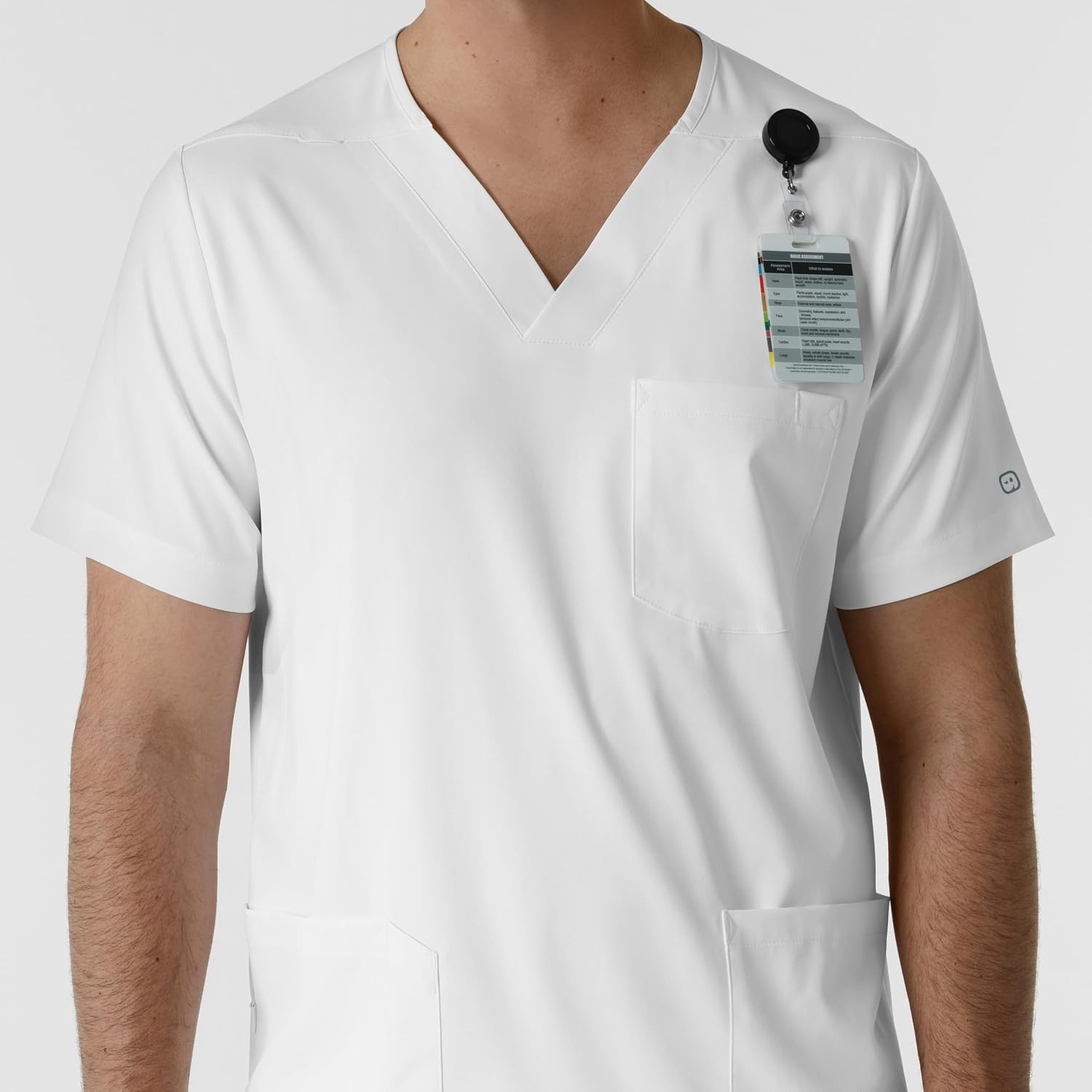 image:imageWink Boundless Mens Multi Pocket VNeck Scrub TopWhite