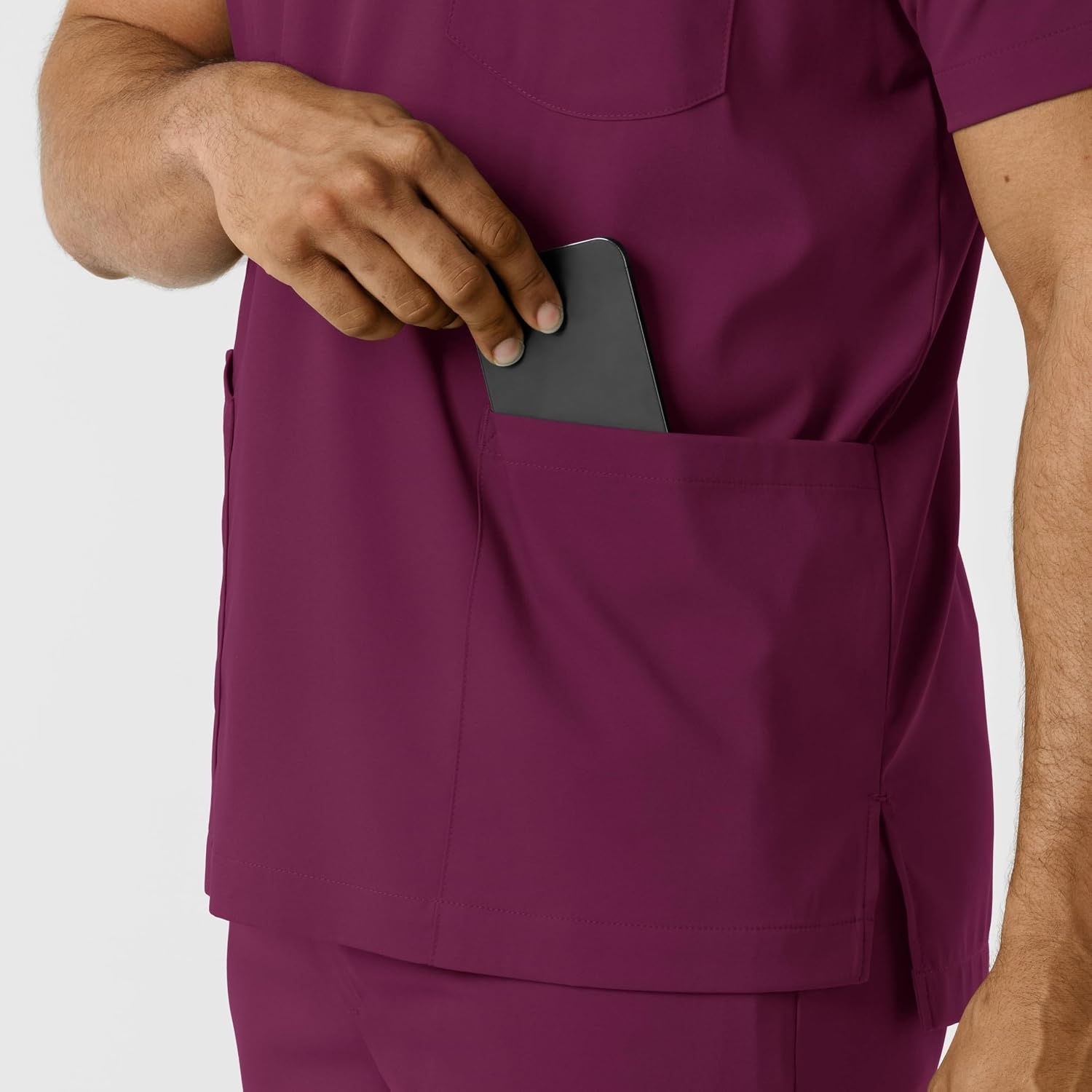 image:imageWink Boundless Mens Multi Pocket VNeck Scrub TopWine