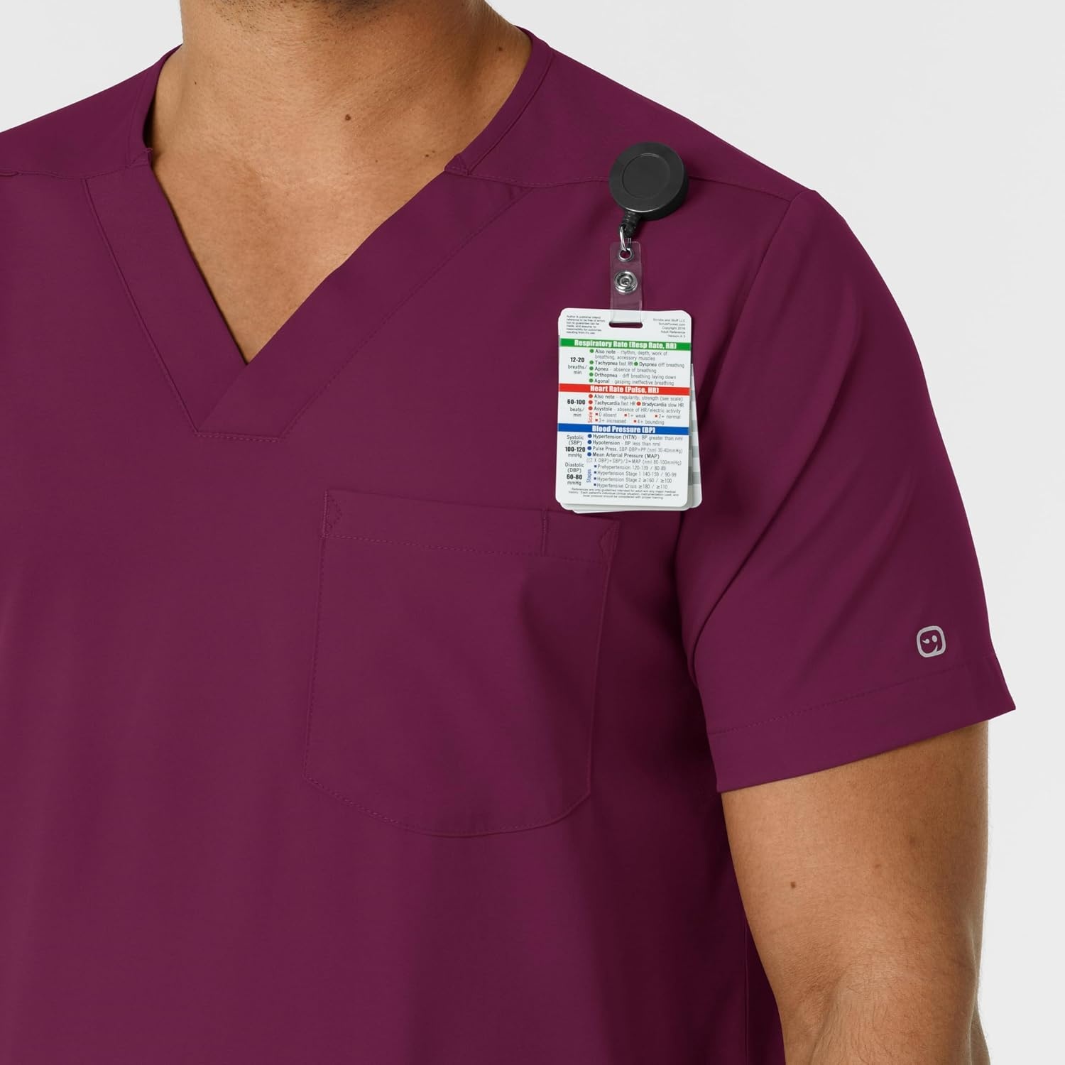 image:imageWink Boundless Mens Multi Pocket VNeck Scrub TopWine