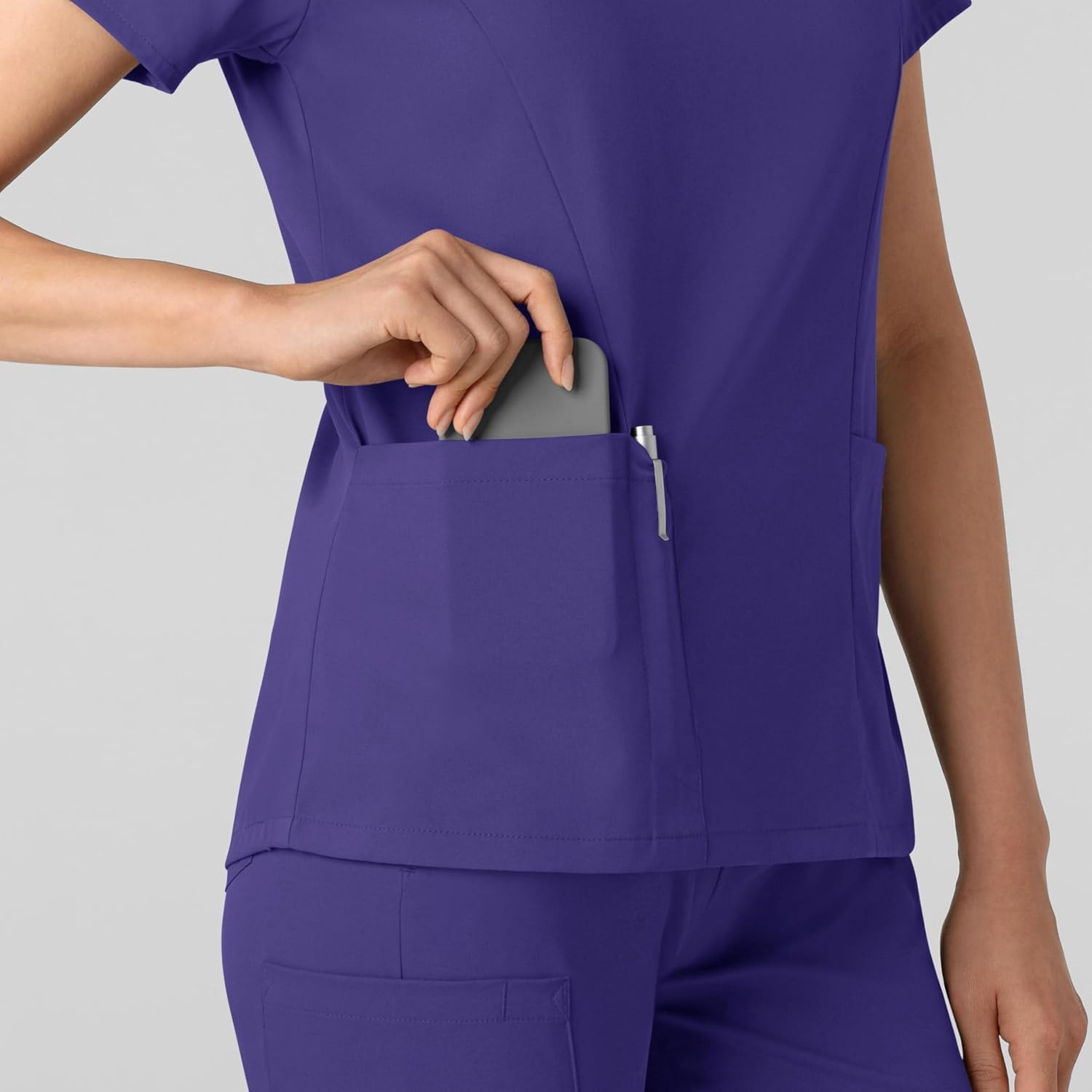 image:imageWink Boundless Womens 2Pocket VNeck Scrub TopGrape
