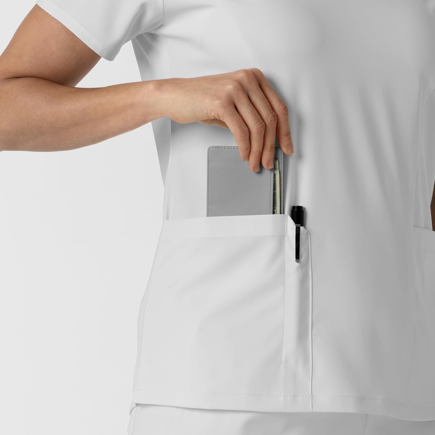 image:imageWink Boundless Womens 2Pocket VNeck Scrub TopWhite