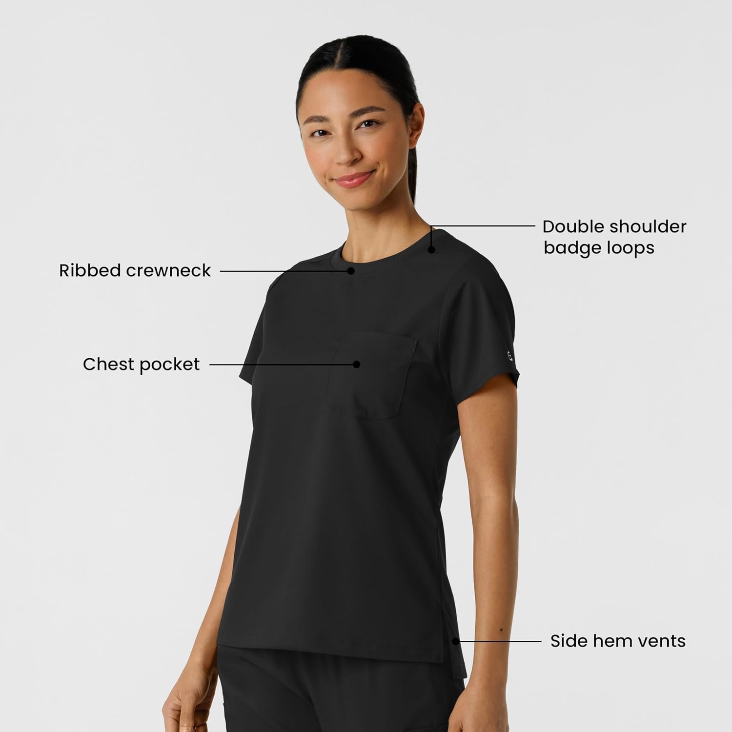 image:imageWink Boundless Womens Classic Scrub TeeBlack