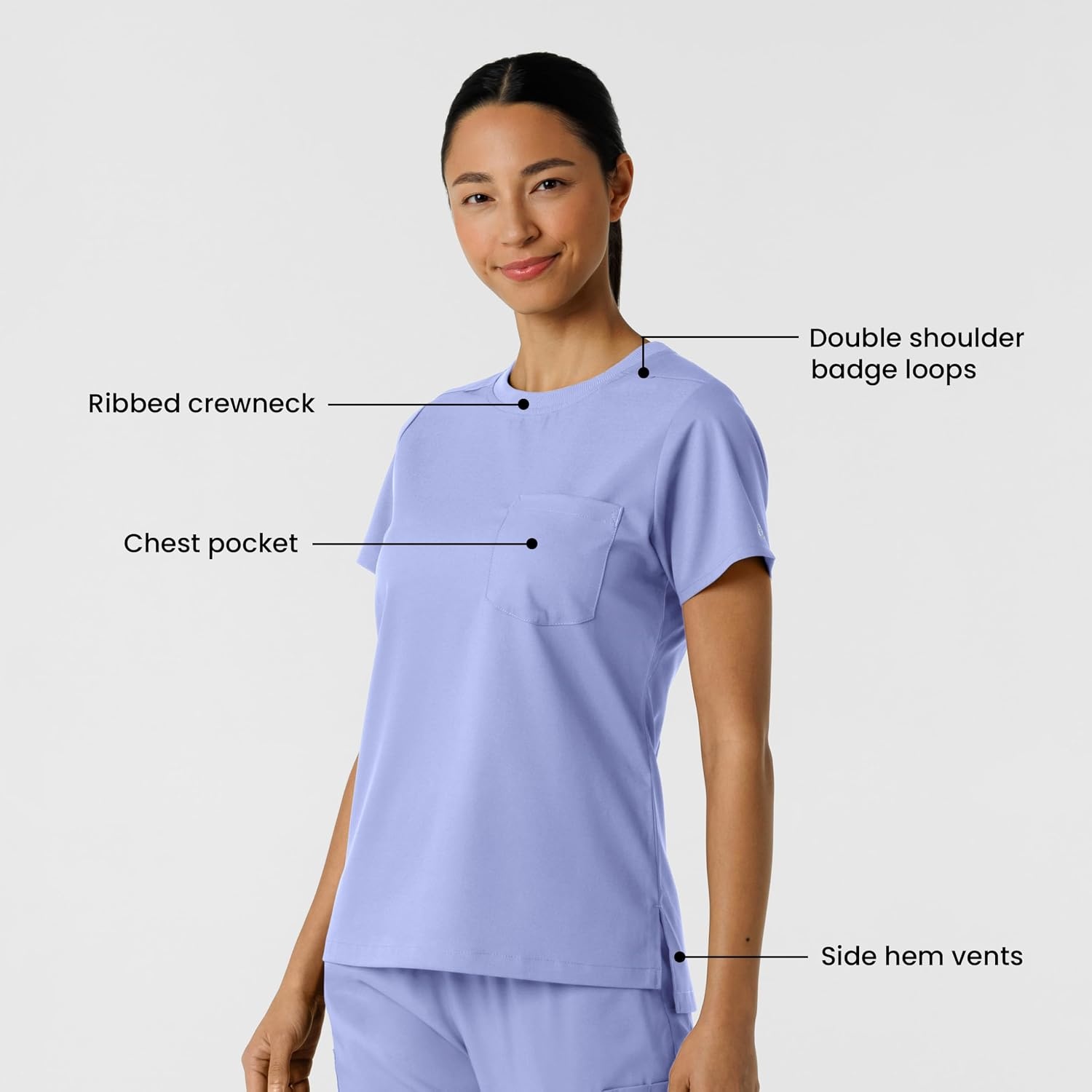 image:imageWink Boundless Womens Classic Scrub TeeCeil Blue