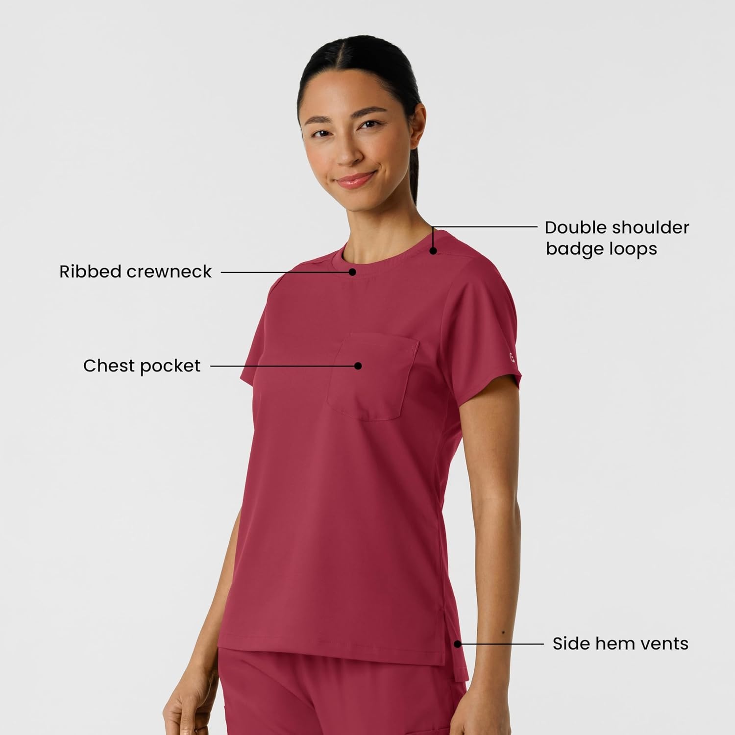 image:imageWink Boundless Womens Classic Scrub TeeRuby