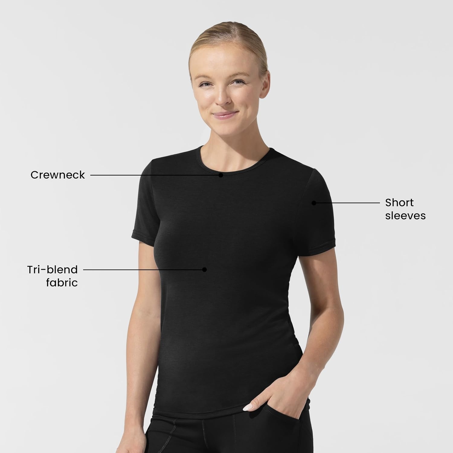 image:imageWink Layers Womens Short Sleeve Essential TeeBlack