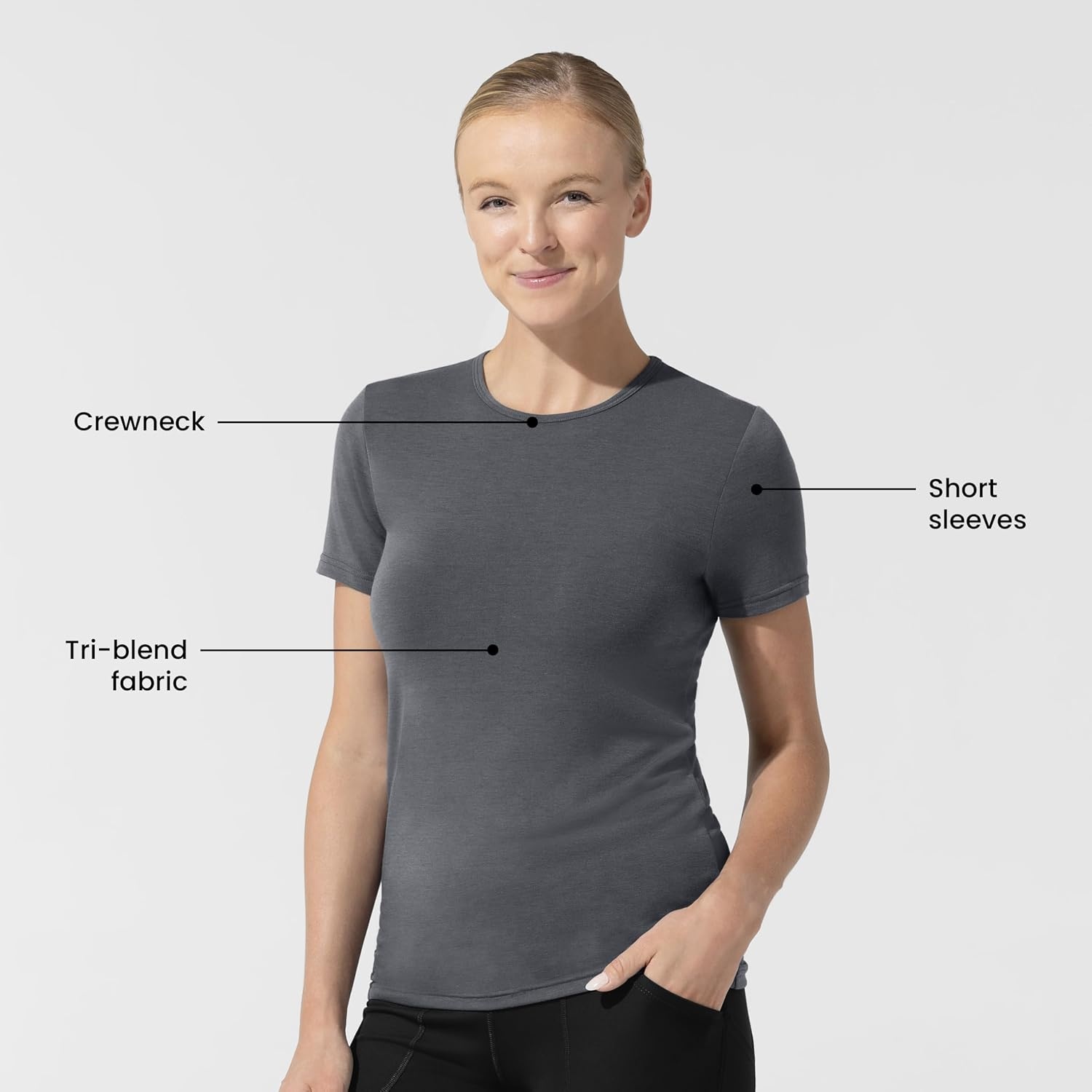 image:imageWink Layers Womens Short Sleeve Essential TeePewter
