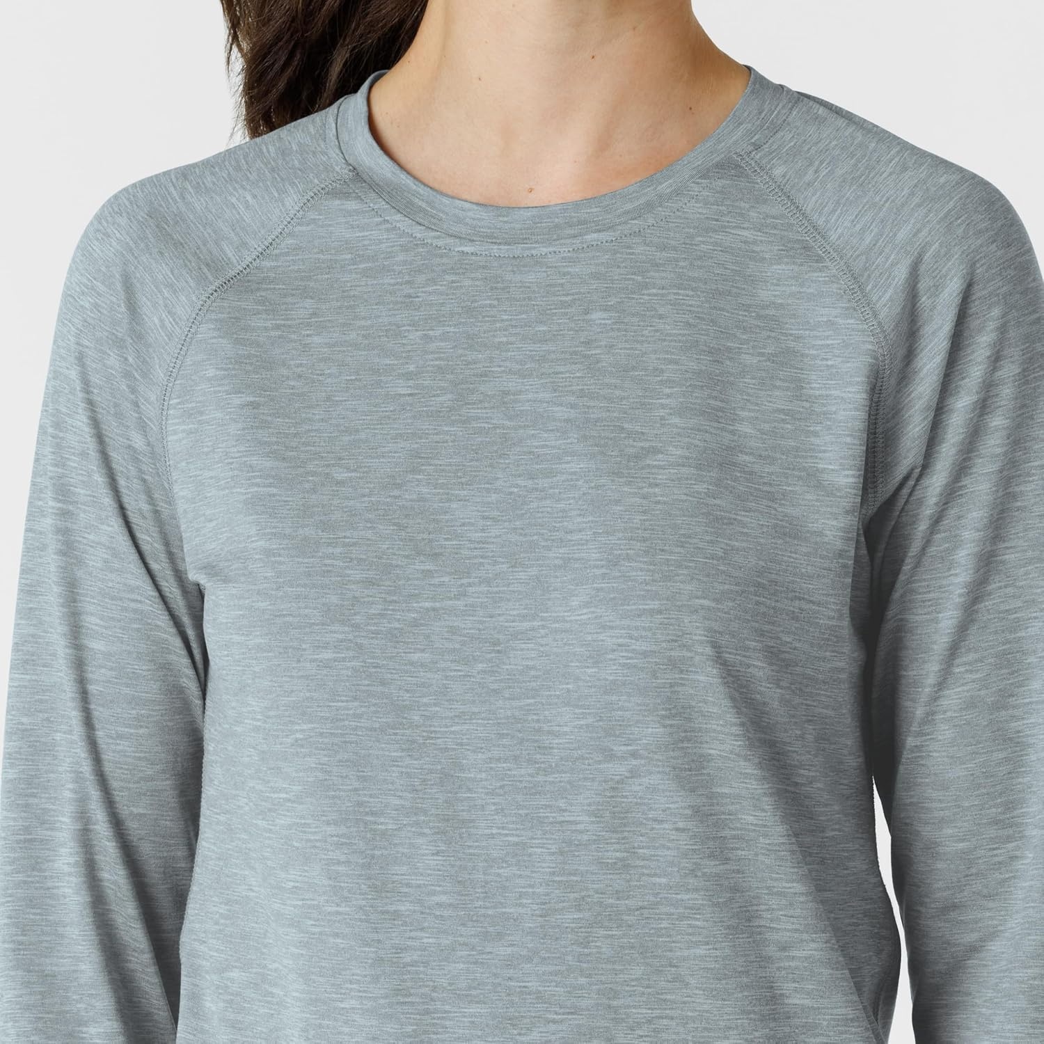 image:imageWink Layers Womens Watch Window Long Sleeve Underscrub TopGrey Heather