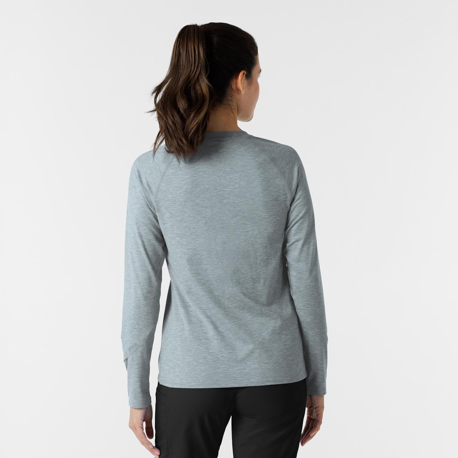 image:imageWink Layers Womens Watch Window Long Sleeve Underscrub TopGrey Heather