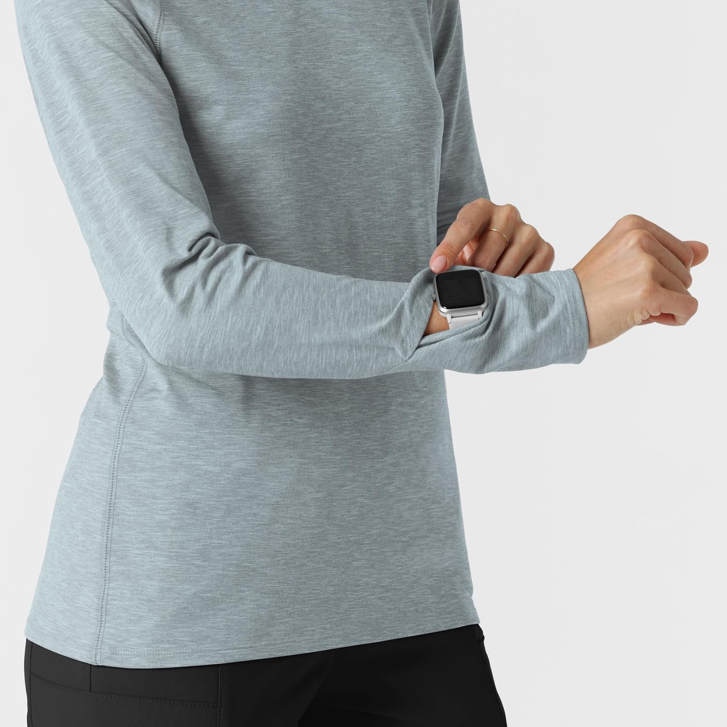 image:imageWink Layers Womens Watch Window Long Sleeve Underscrub TopGrey Heather