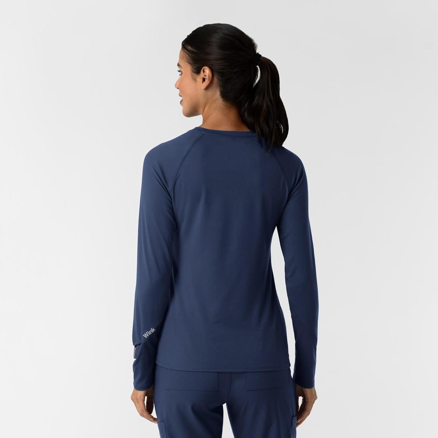 image:imageWink Layers Womens Watch Window Long Sleeve Underscrub TopNavy