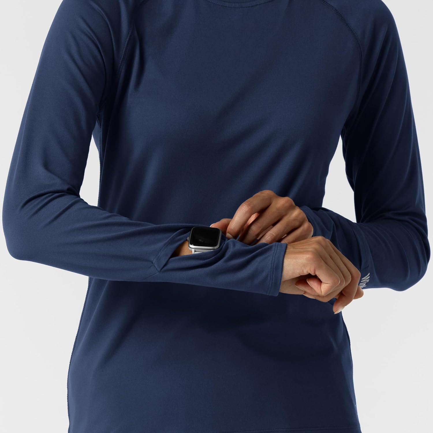 image:imageWink Layers Womens Watch Window Long Sleeve Underscrub TopNavy