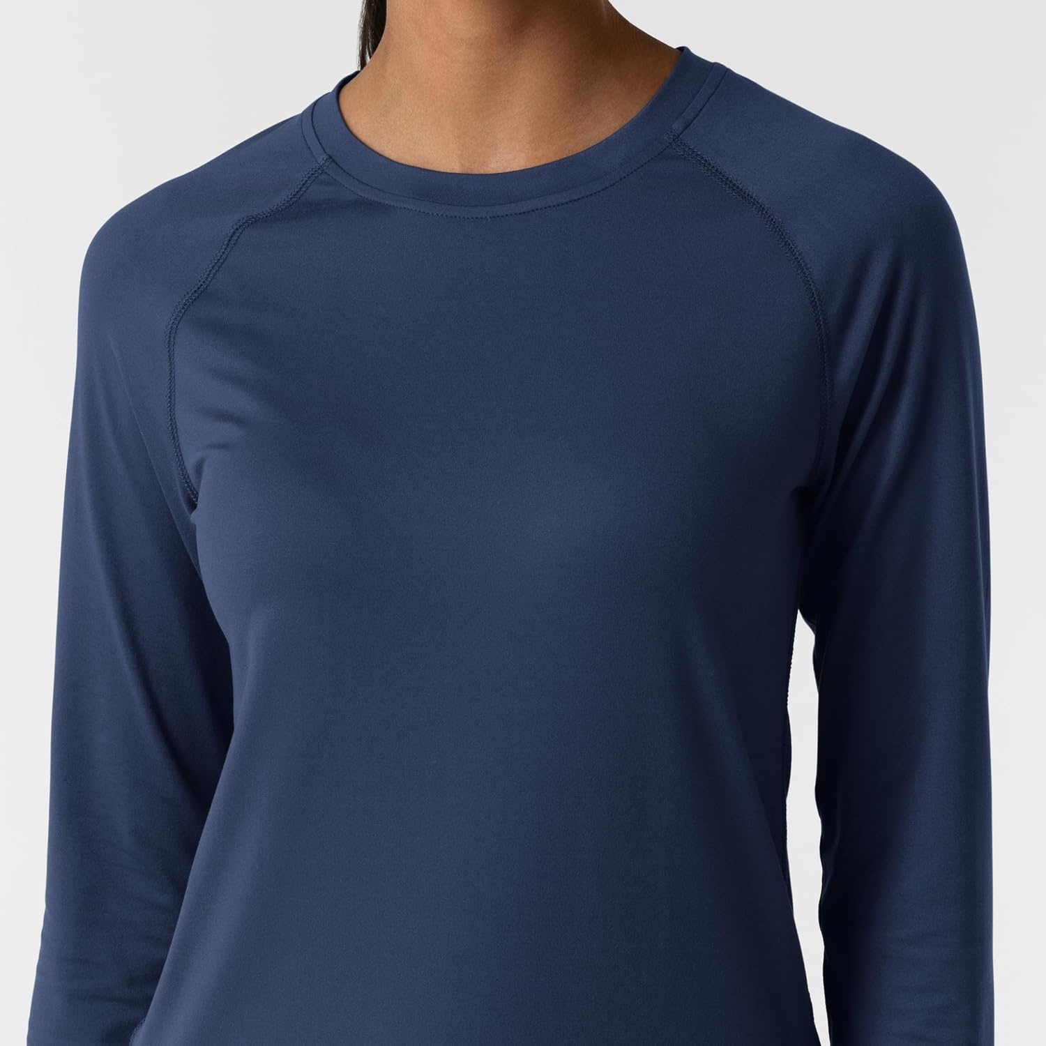 image:imageWink Layers Womens Watch Window Long Sleeve Underscrub TopNavy