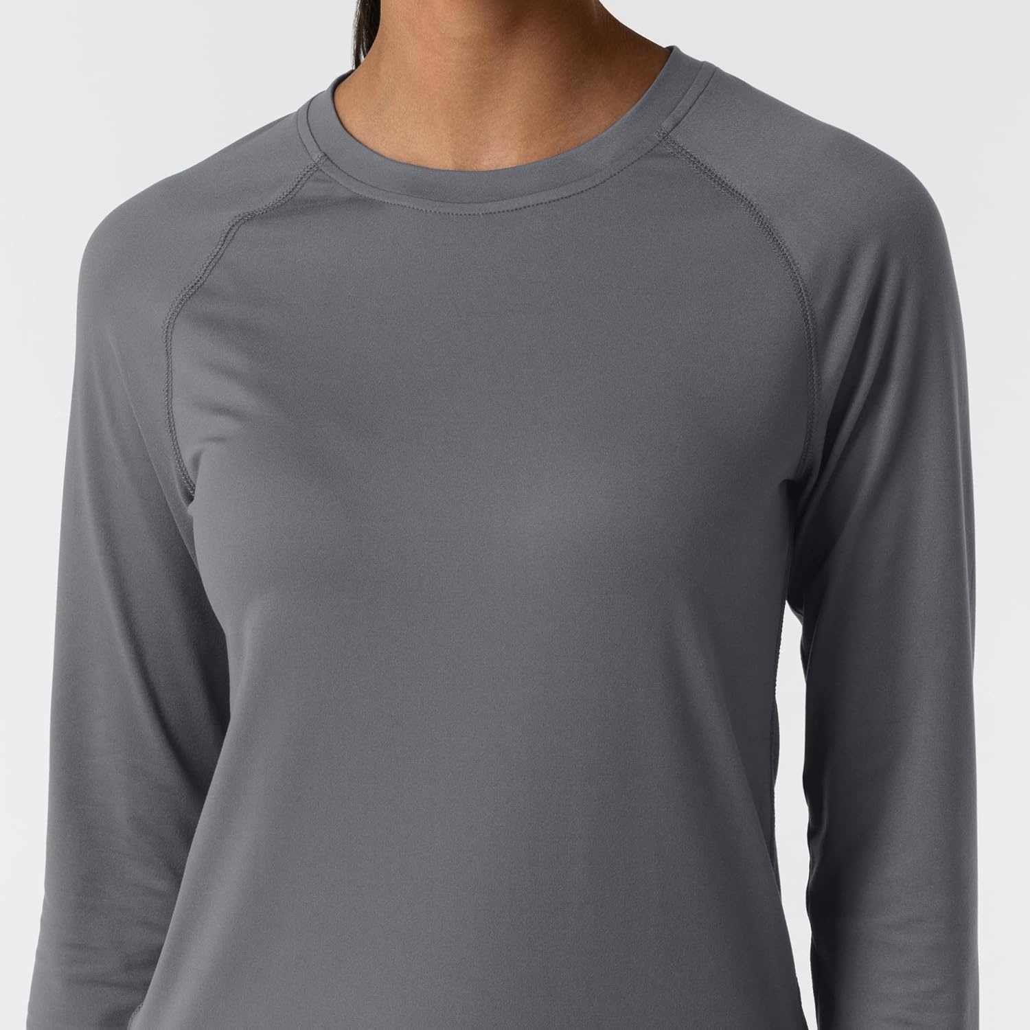 image:imageWink Layers Womens Watch Window Long Sleeve Underscrub TopPewter