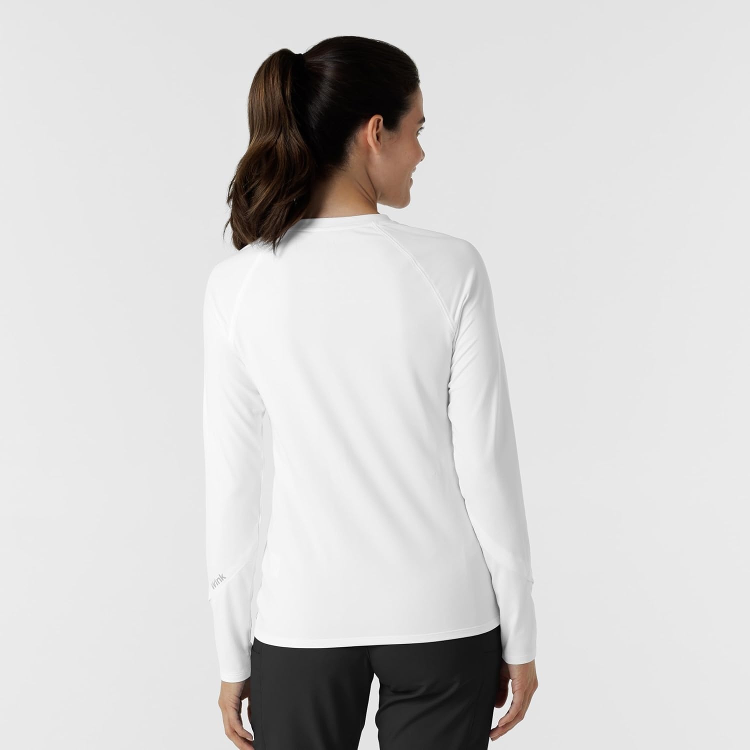 image:imageWink Layers Womens Watch Window Long Sleeve Underscrub TopWhite