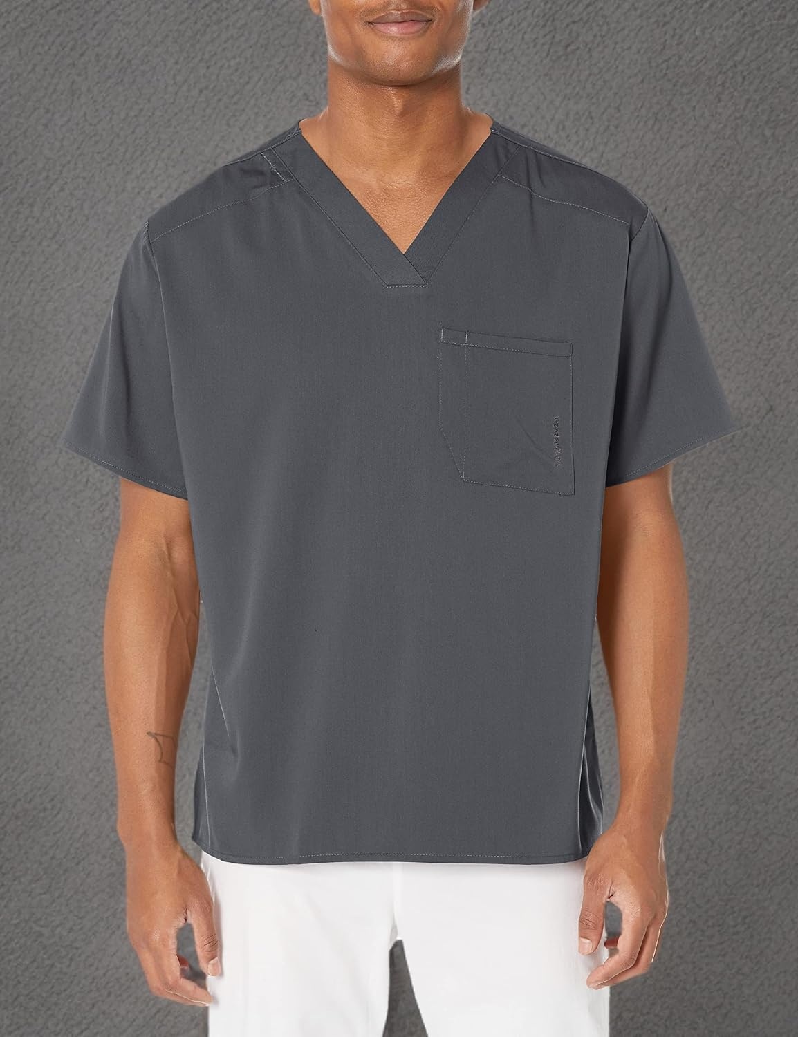 image:imageWink Mens Mens VNeck Scrub TopPewter