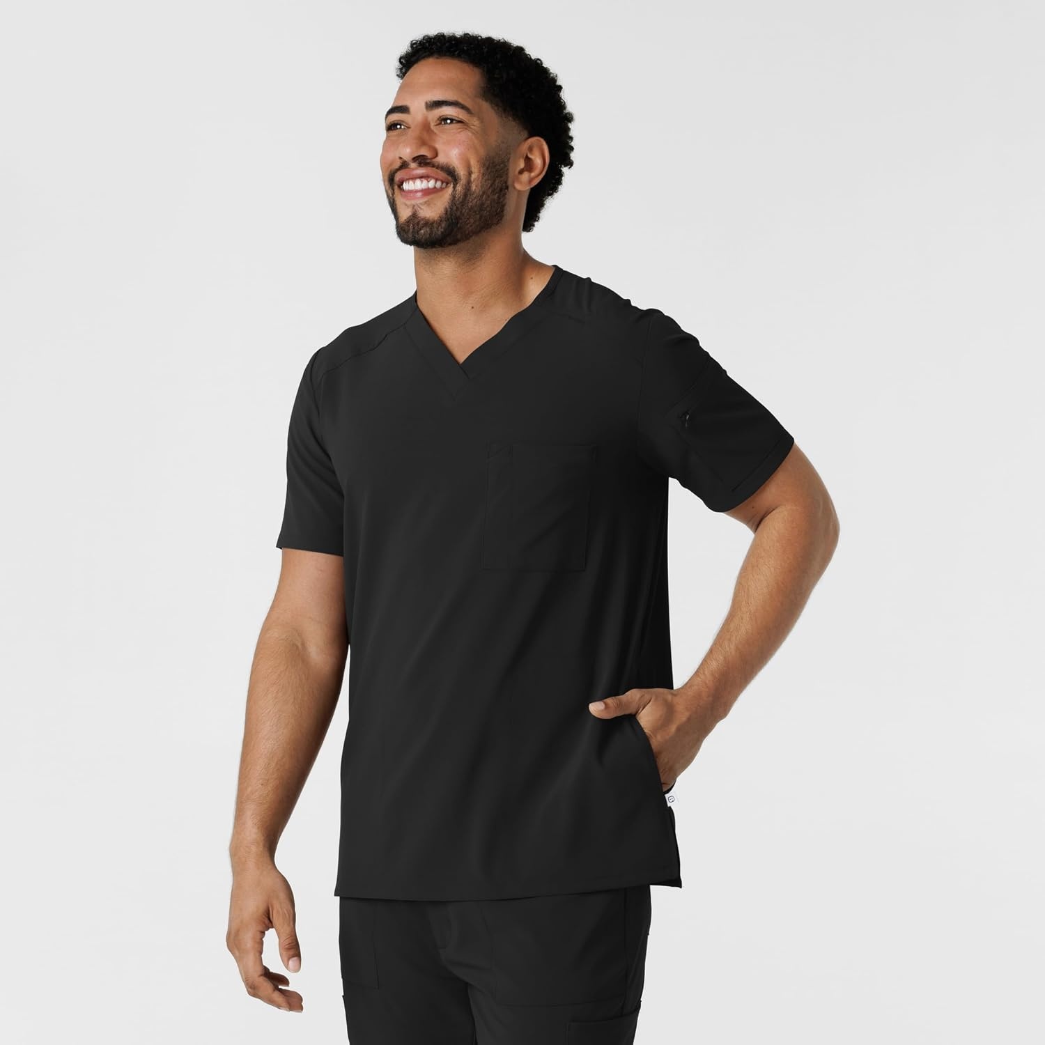 image:imageWink Renew Mens VNeck 5 Pocket Scrub TopBlack