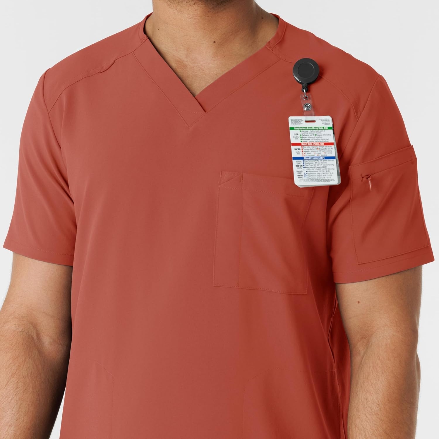 image:imageWink Renew Mens VNeck 5 Pocket Scrub TopMineral Red