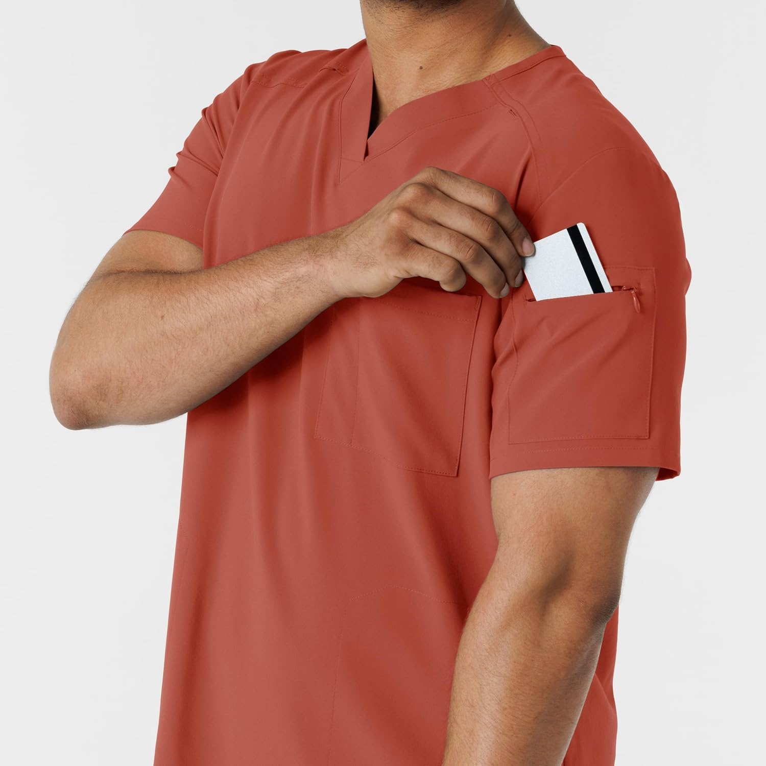 image:imageWink Renew Mens VNeck 5 Pocket Scrub TopMineral Red