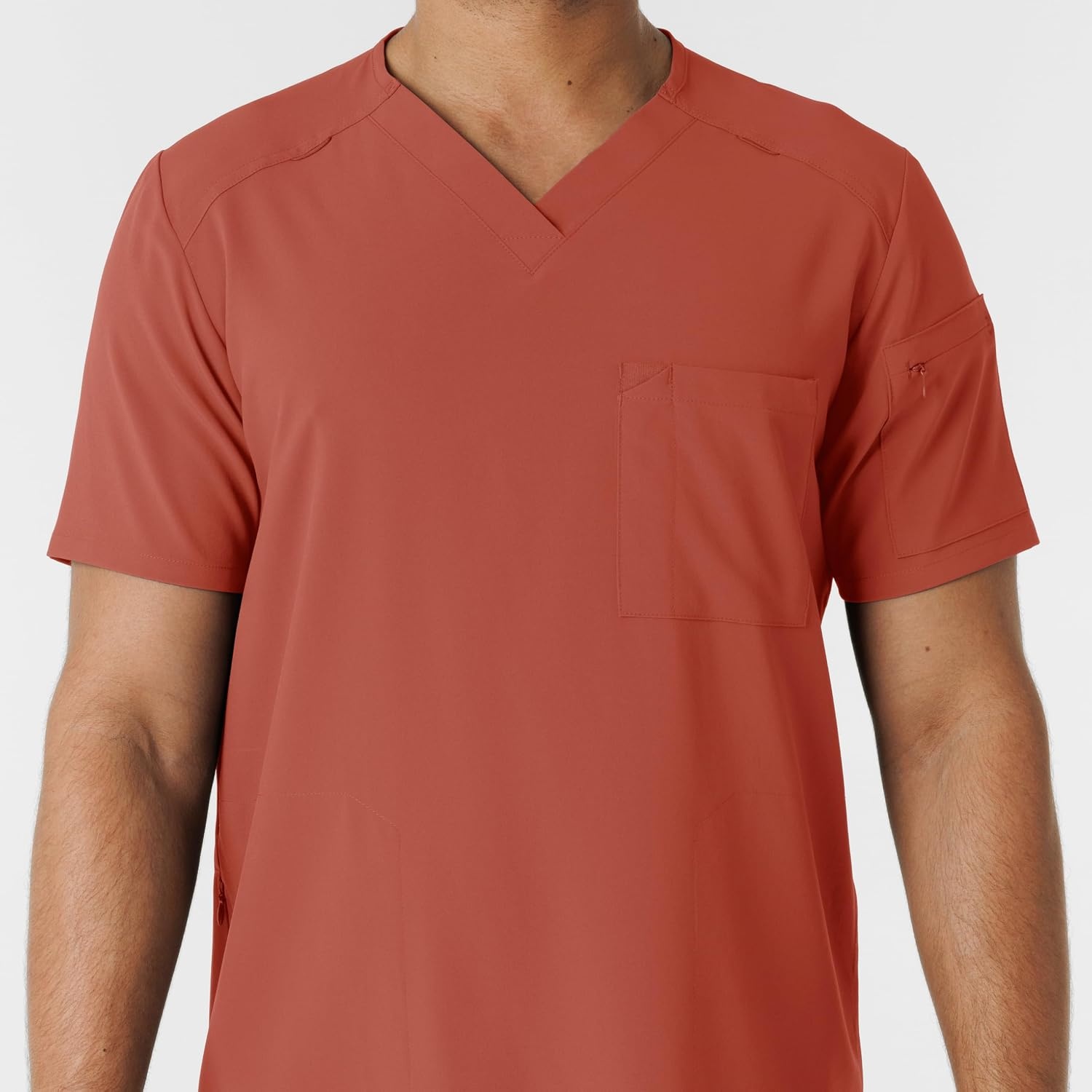 image:imageWink Renew Mens VNeck 5 Pocket Scrub TopMineral Red