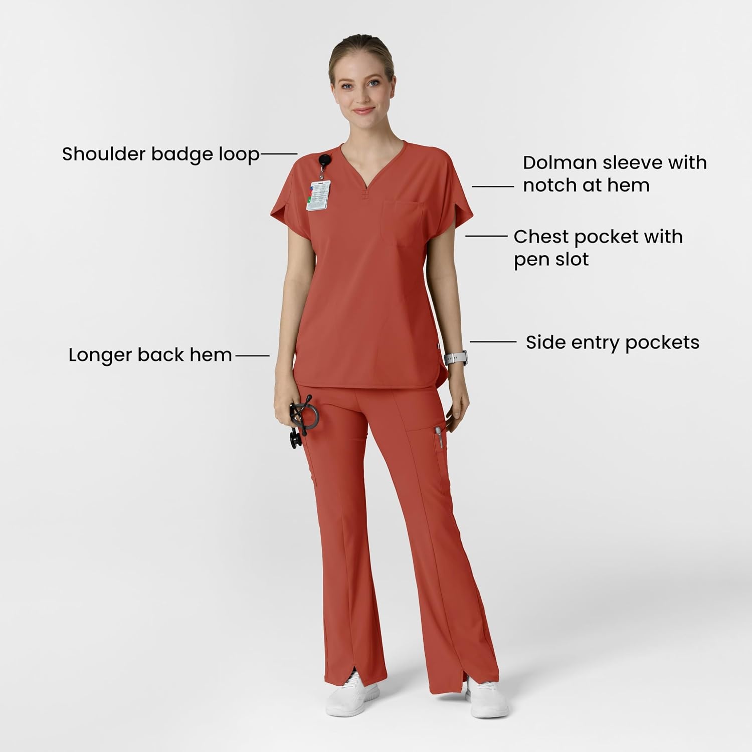 image:imageWink Renew Womens Dolman Scrub TopMineral Red