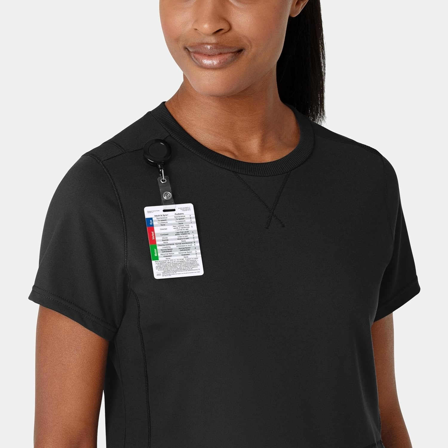 image:imageWink Renew Womens FlexnReach Crew Neck Scrub TopBlack