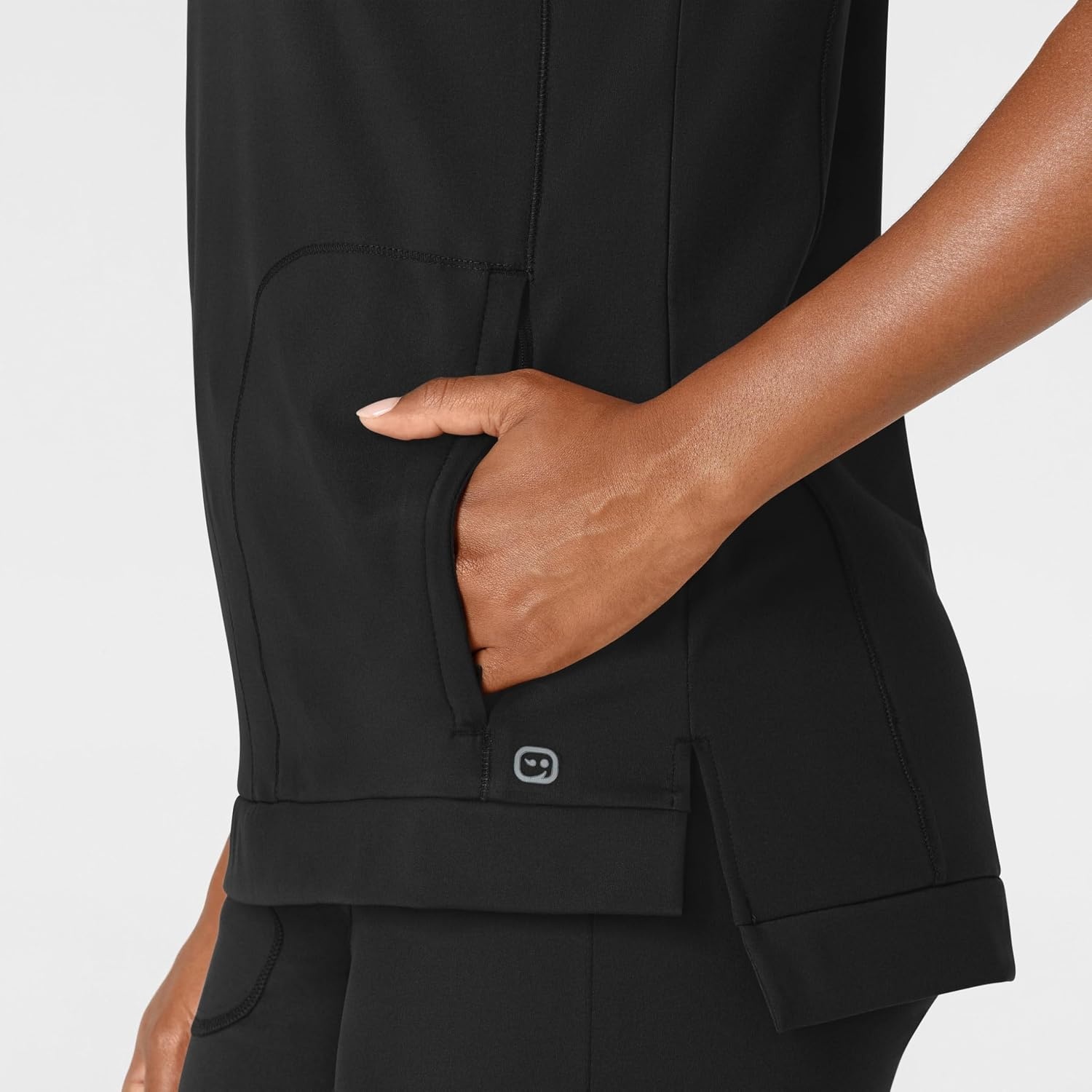image:imageWink Renew Womens FlexnReach Crew Neck Scrub TopBlack