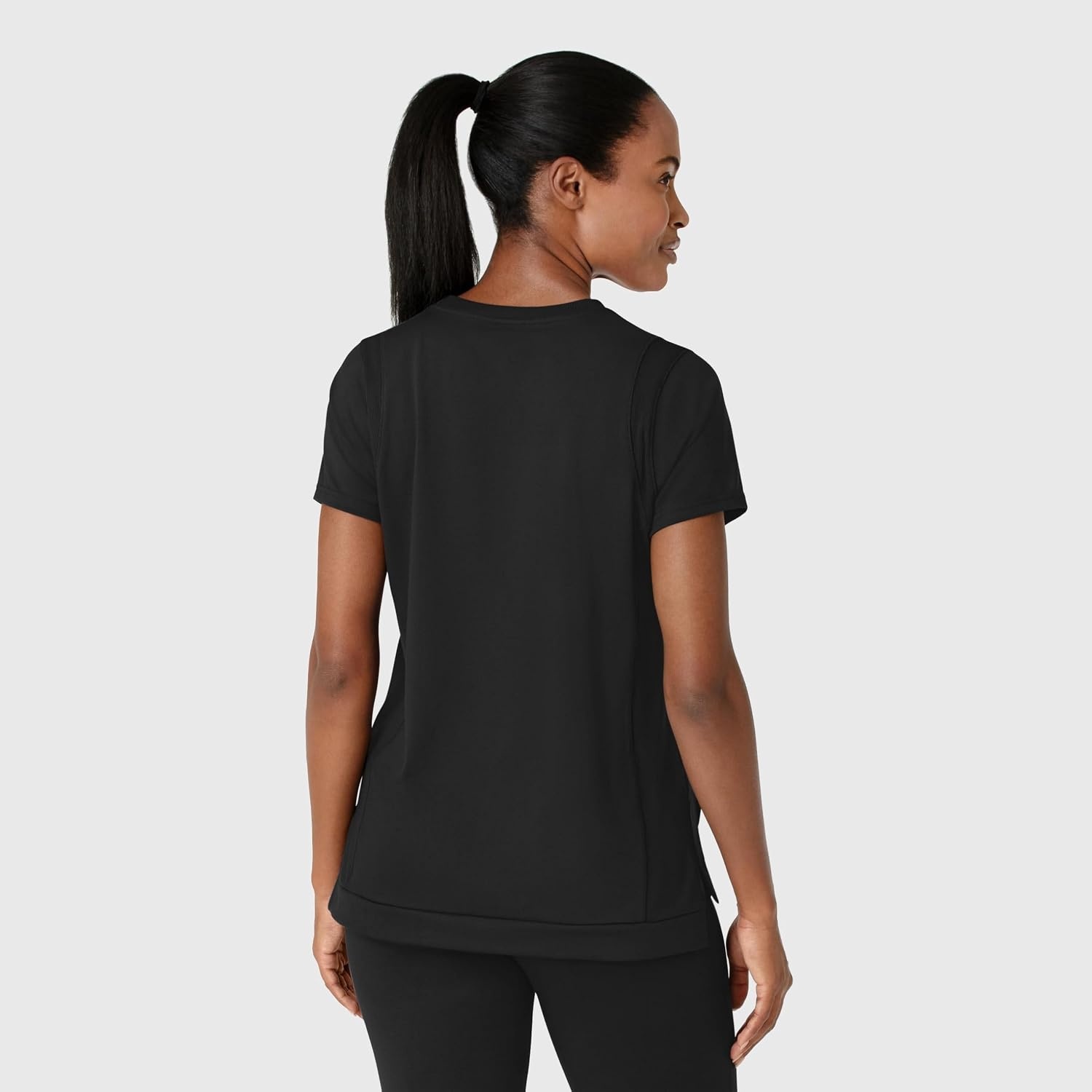 image:imageWink Renew Womens FlexnReach Crew Neck Scrub TopBlack