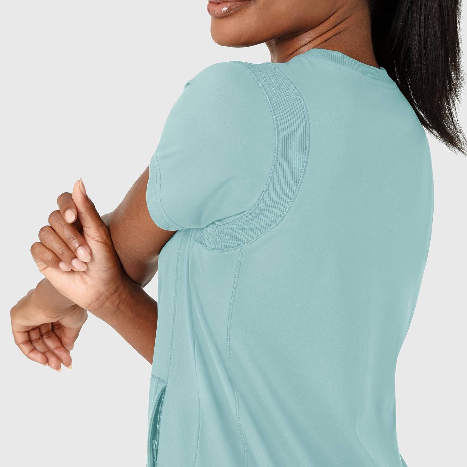 image:imageWink Renew Womens FlexnReach Crew Neck Scrub TopCoastal Blue