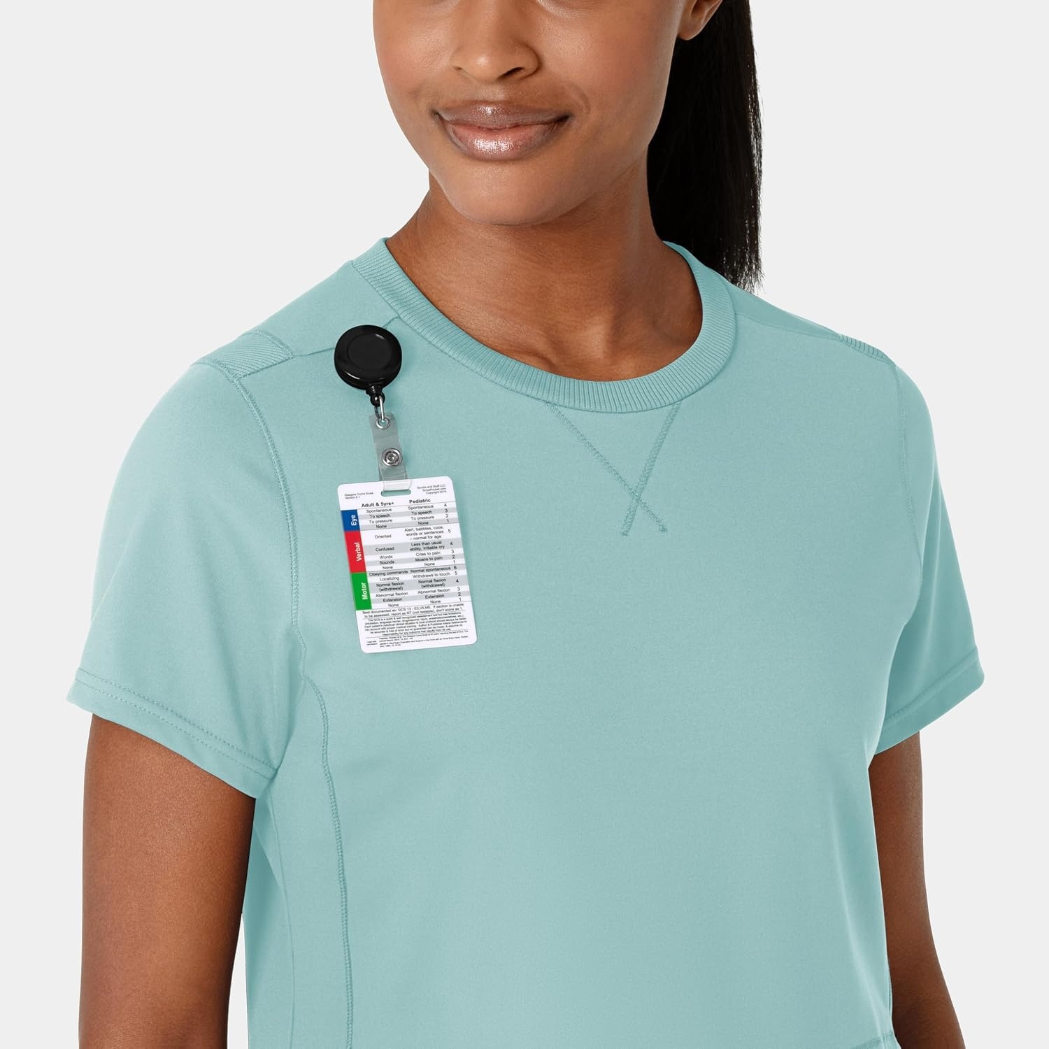 image:imageWink Renew Womens FlexnReach Crew Neck Scrub TopCoastal Blue