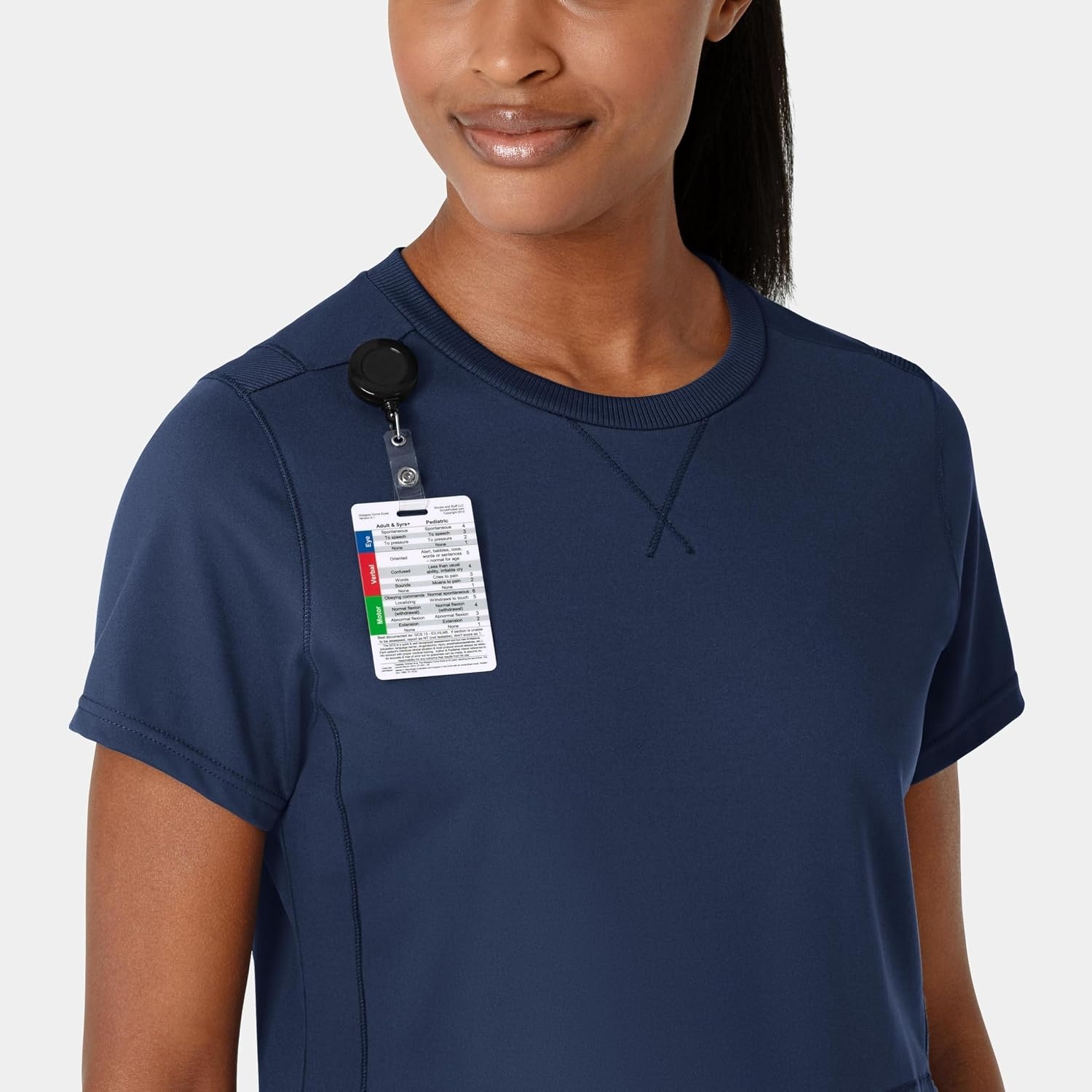image:imageWink Renew Womens FlexnReach Crew Neck Scrub TopNavy