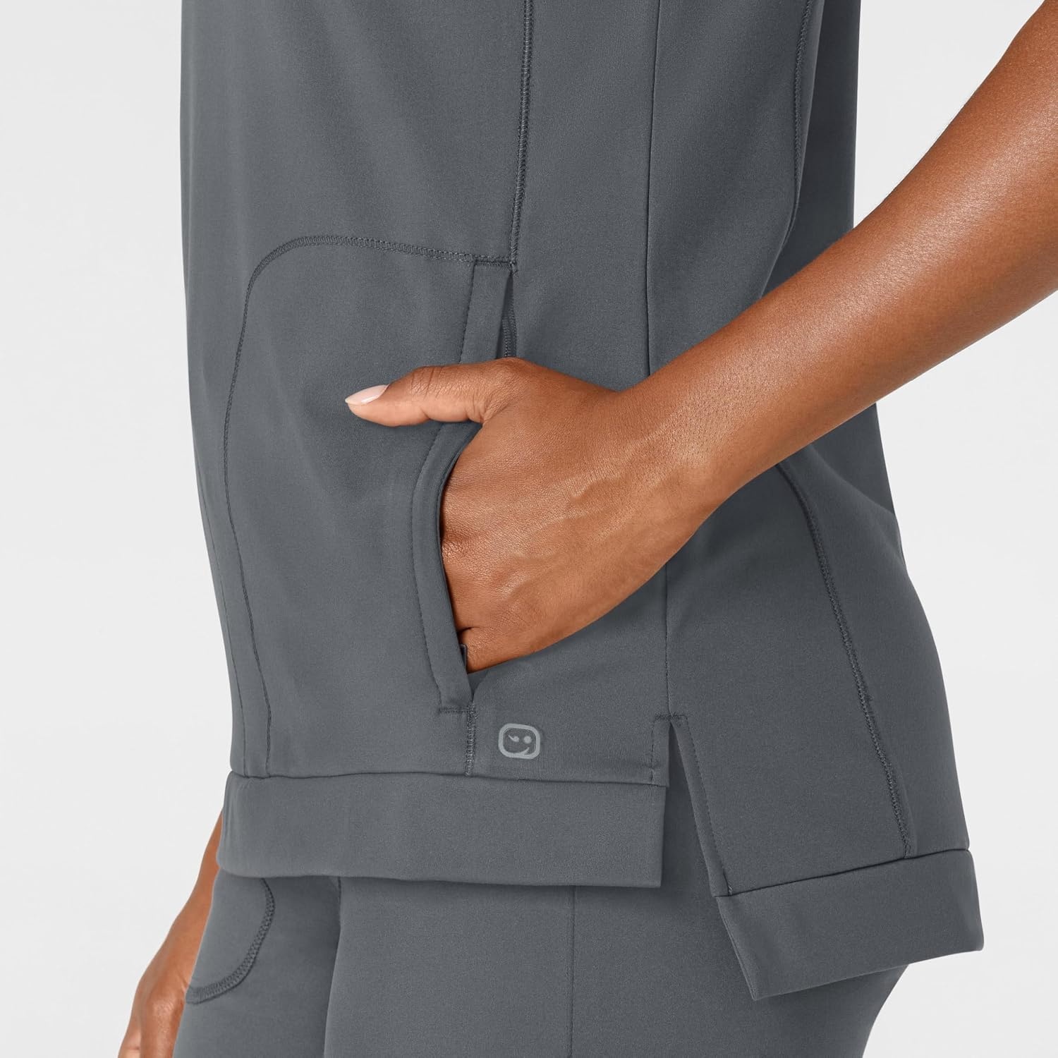 image:imageWink Renew Womens FlexnReach Crew Neck Scrub TopPewter