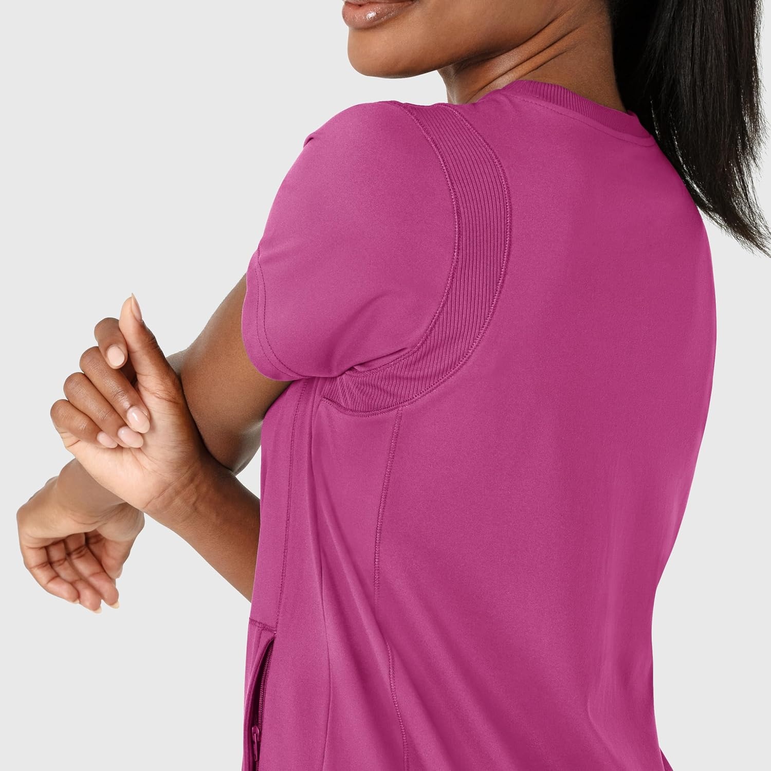 image:imageWink Renew Womens FlexnReach Crew Neck Scrub TopRaspberry