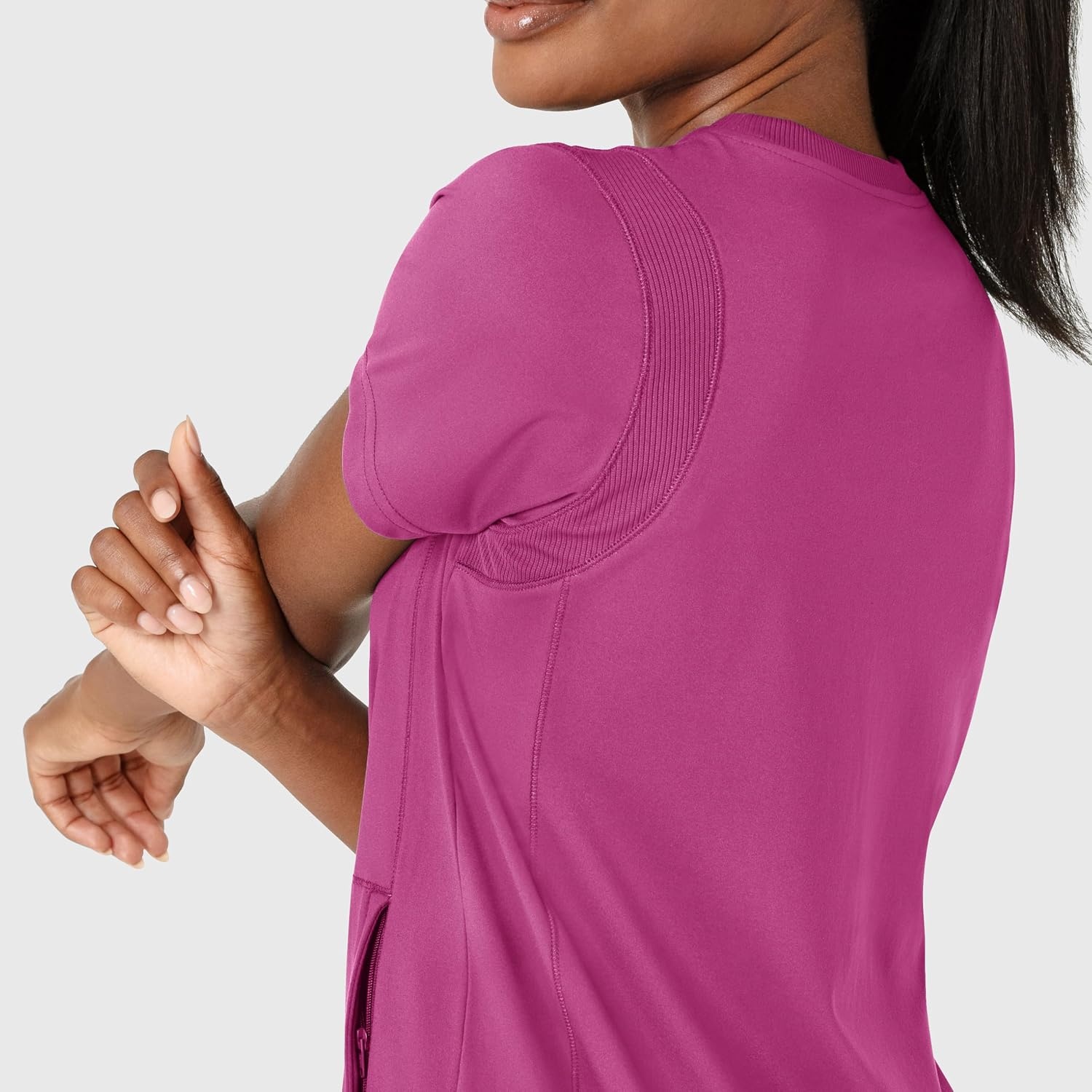 image:imageWink Renew Womens FlexnReach Crew Neck Scrub TopRaspberry