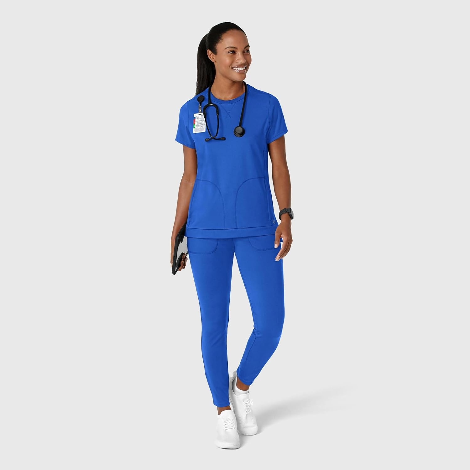 image:imageWink Renew Womens FlexnReach Crew Neck Scrub TopRoyal