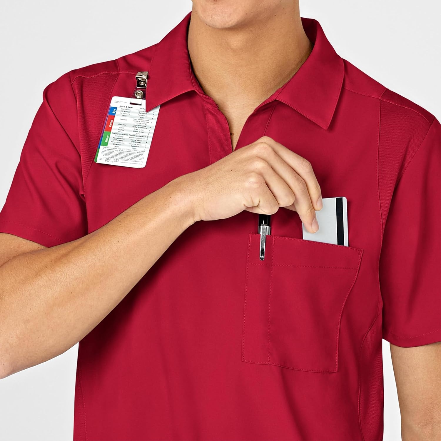 image:imageWink W123 Mens Collar Scrub TopRed