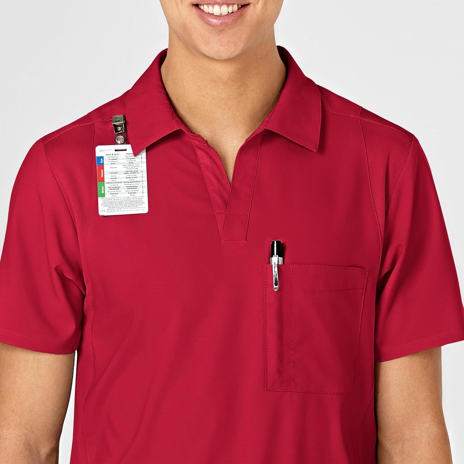 image:imageWink W123 Mens Collar Scrub TopRed