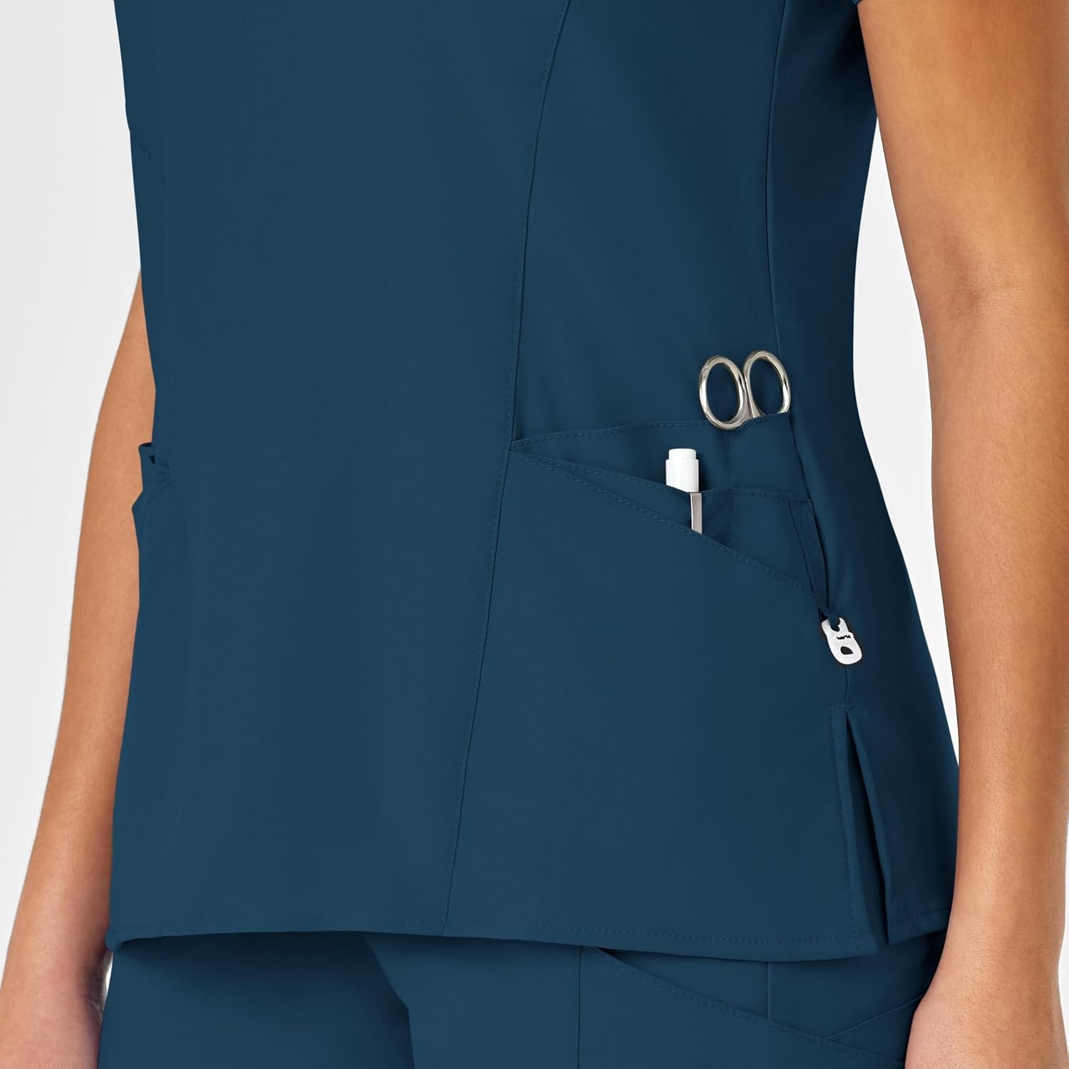 image:imageWink W123 Womens Mock Wrap Scrub TopCaribbean Blue
