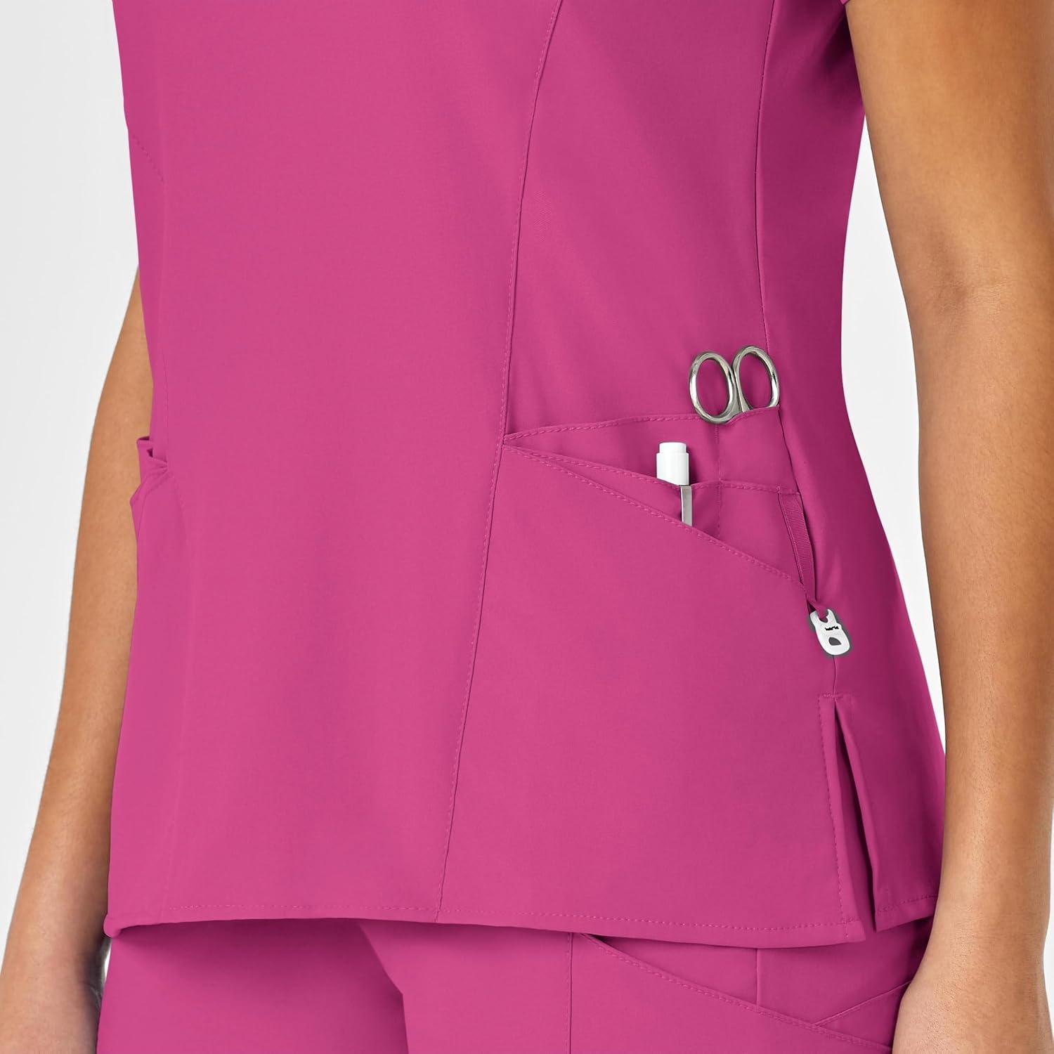 image:imageWink W123 Womens Mock Wrap Scrub TopHot Pink