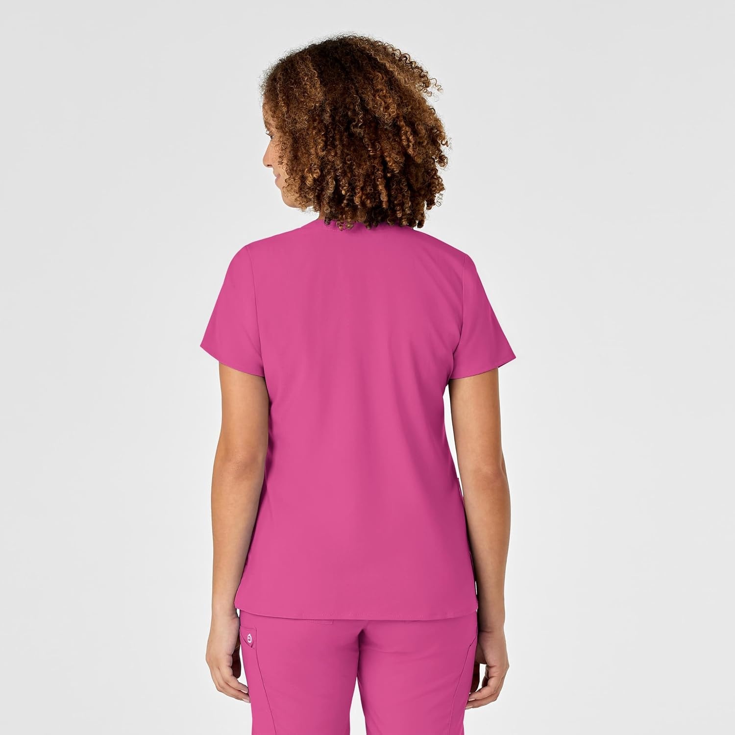 image:imageWink W123 Womens Mock Wrap Scrub TopHot Pink